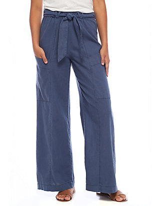 Details about   Free PeopleBluebell Belted Wide-Leg PantsBlue 