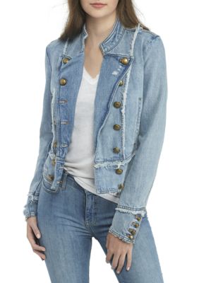 Free People Ferry Military Denim Jacket Belk