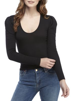 free people hey lady puff sleeve knit to