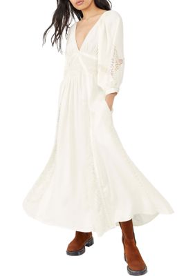 laces tied maxi dress Aylani Lace Cutout Maxi Dress • Shop American Threads Boutique White / L main image 1