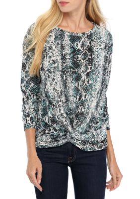 snake print top long sleeve