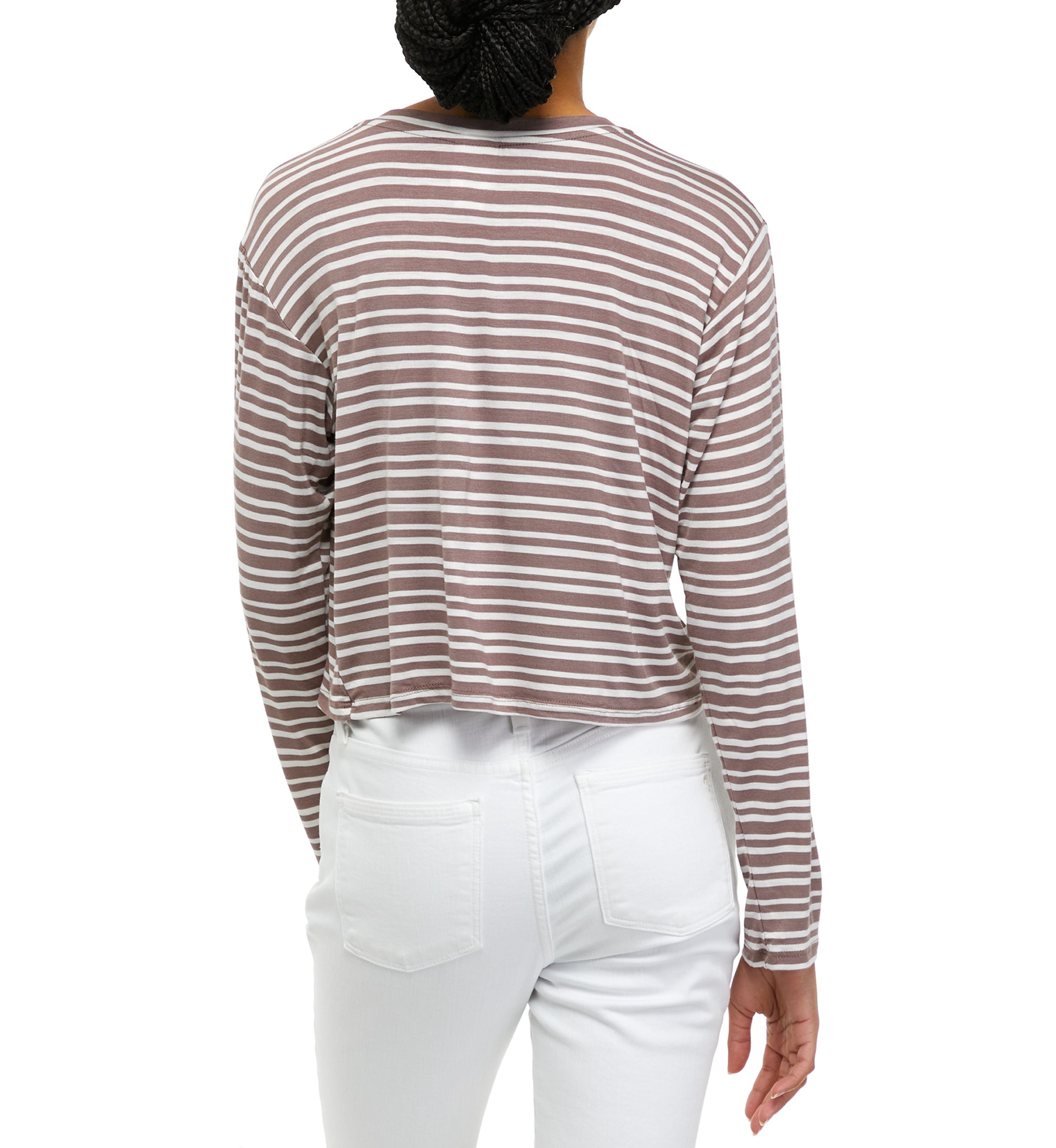Juniors Long Sleeve Striped T-Shirt 