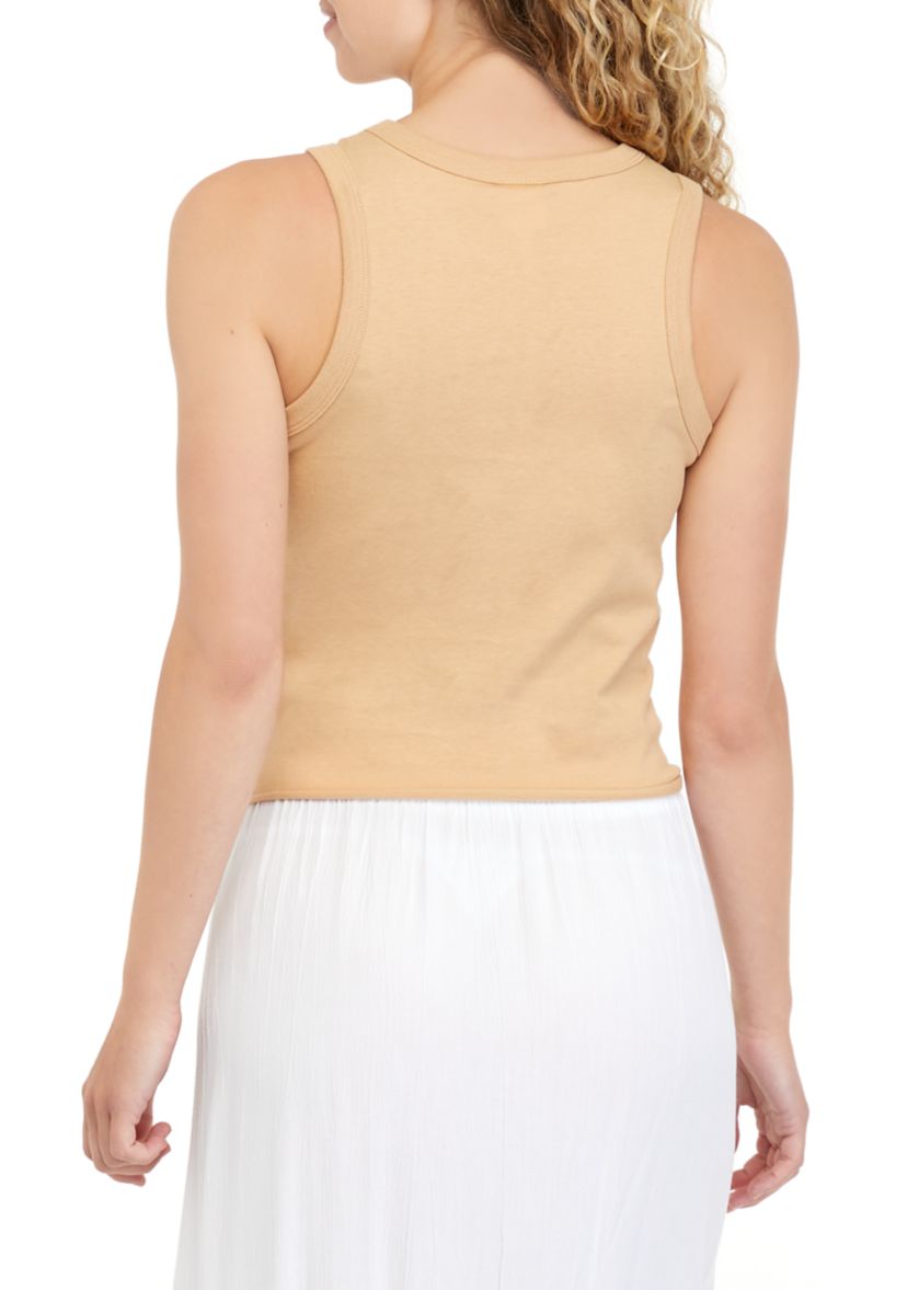 Juniors Sleeveless Tie Front Tank 