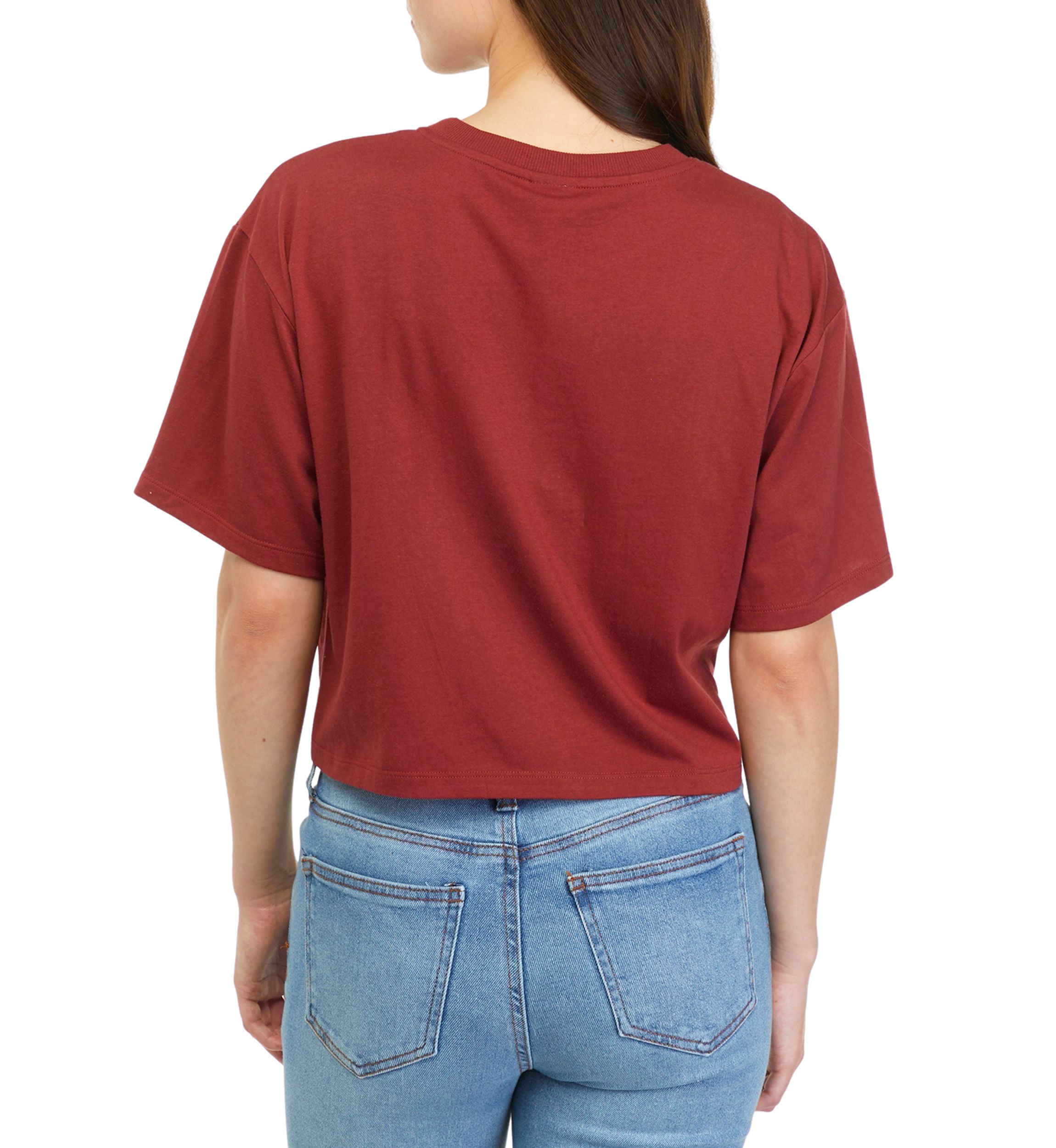 Juniors Short Sleeve Cropped Graphic T-Shirt 