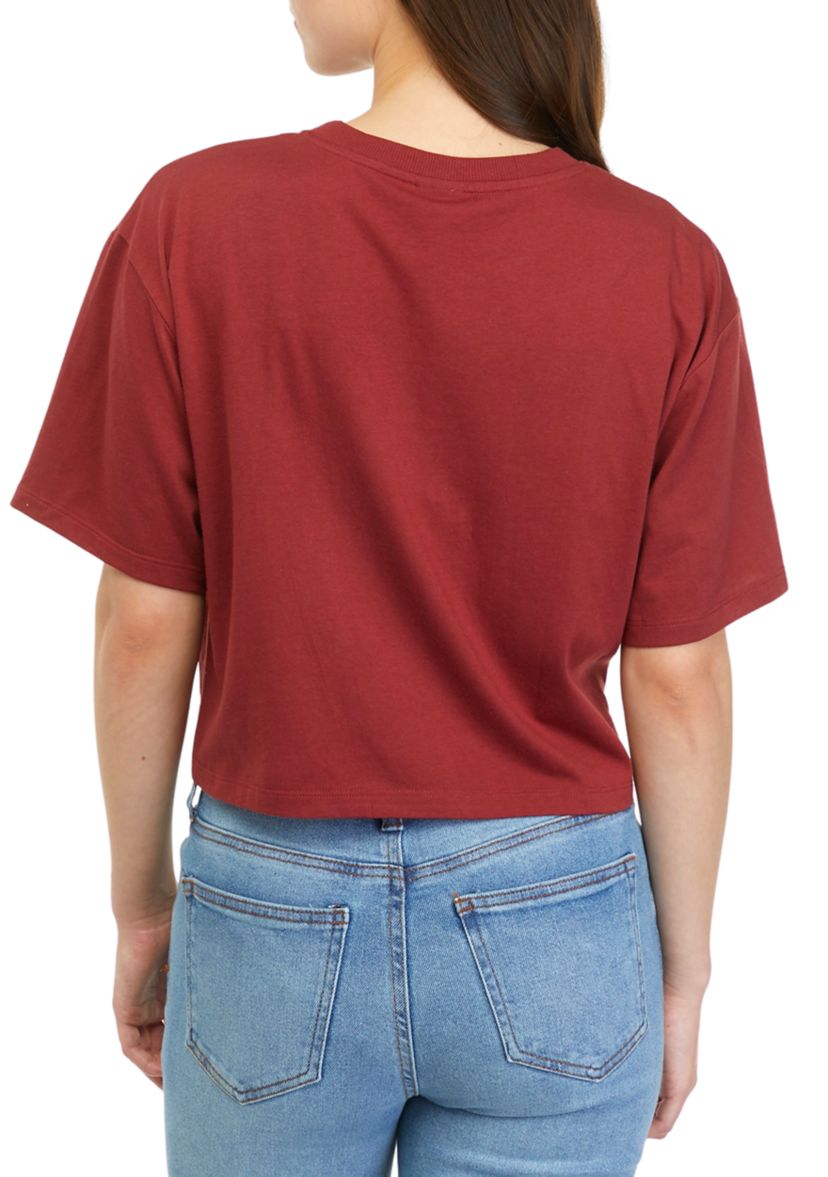 Juniors Short Sleeve Cropped Graphic T-Shirt 