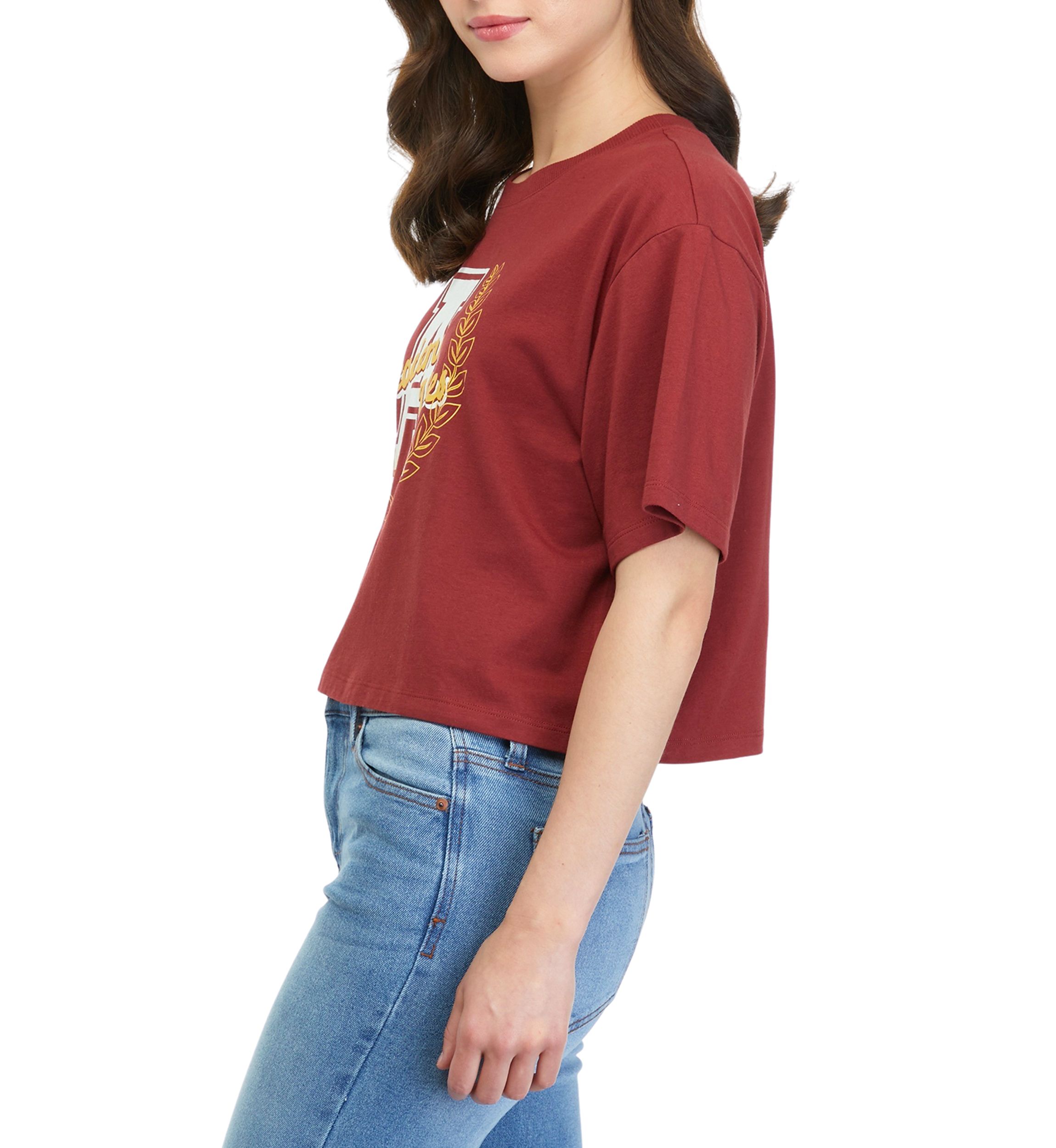 Juniors Short Sleeve Cropped Graphic T-Shirt 