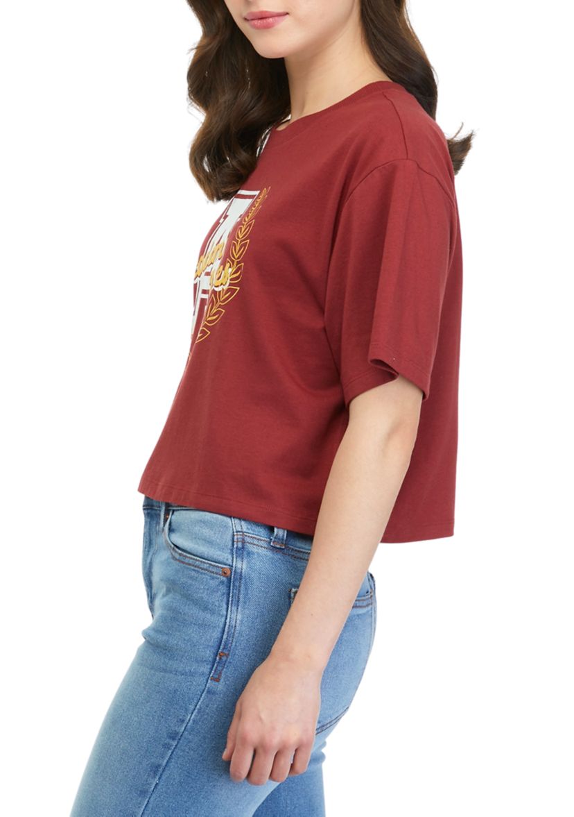 Juniors Short Sleeve Cropped Graphic T-Shirt 