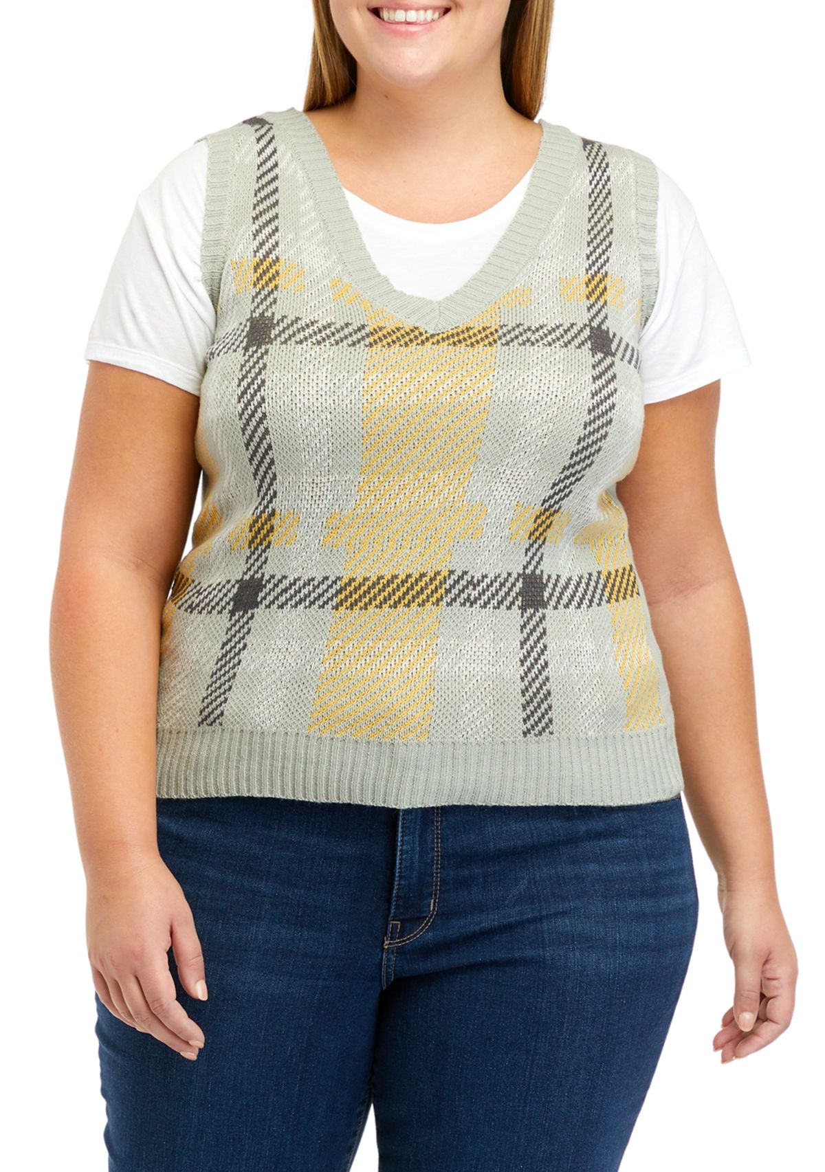 Plus Size Sleeveless Sweater Vest