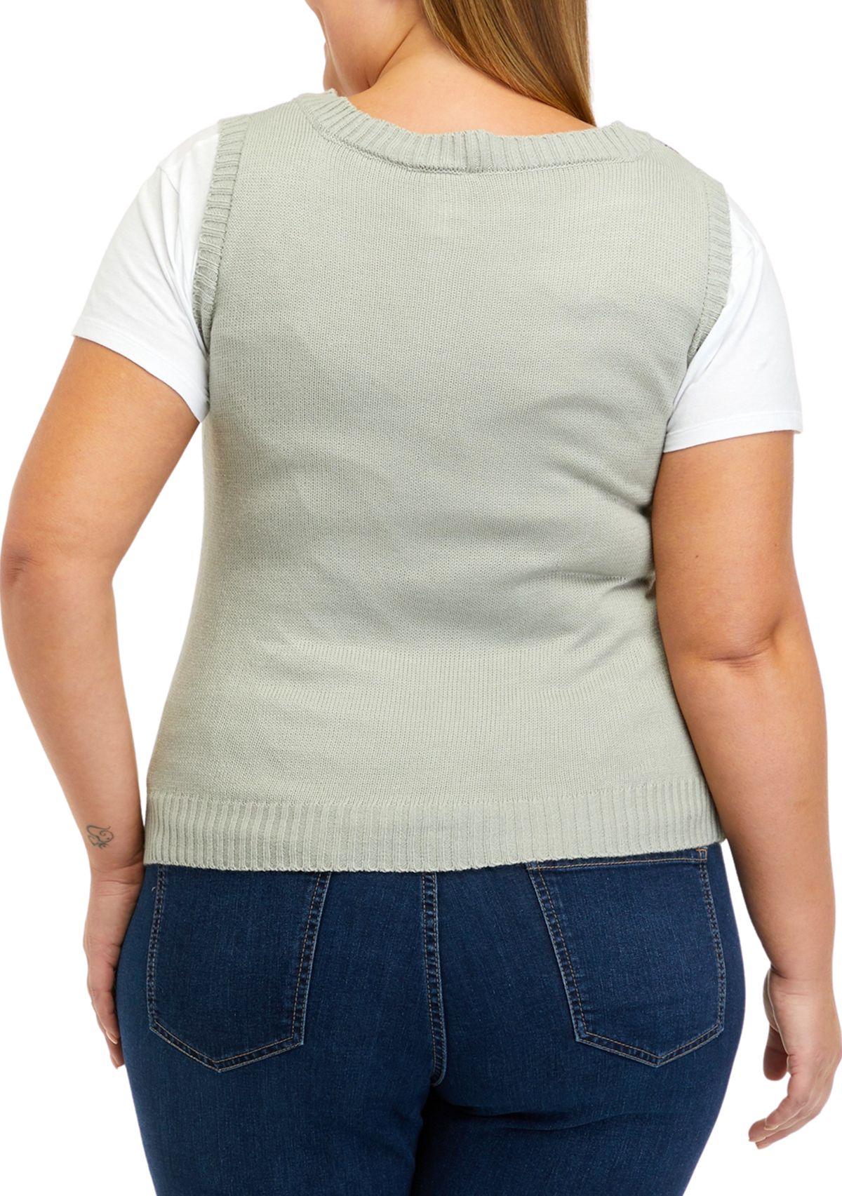 Plus Size Sleeveless Sweater Vest