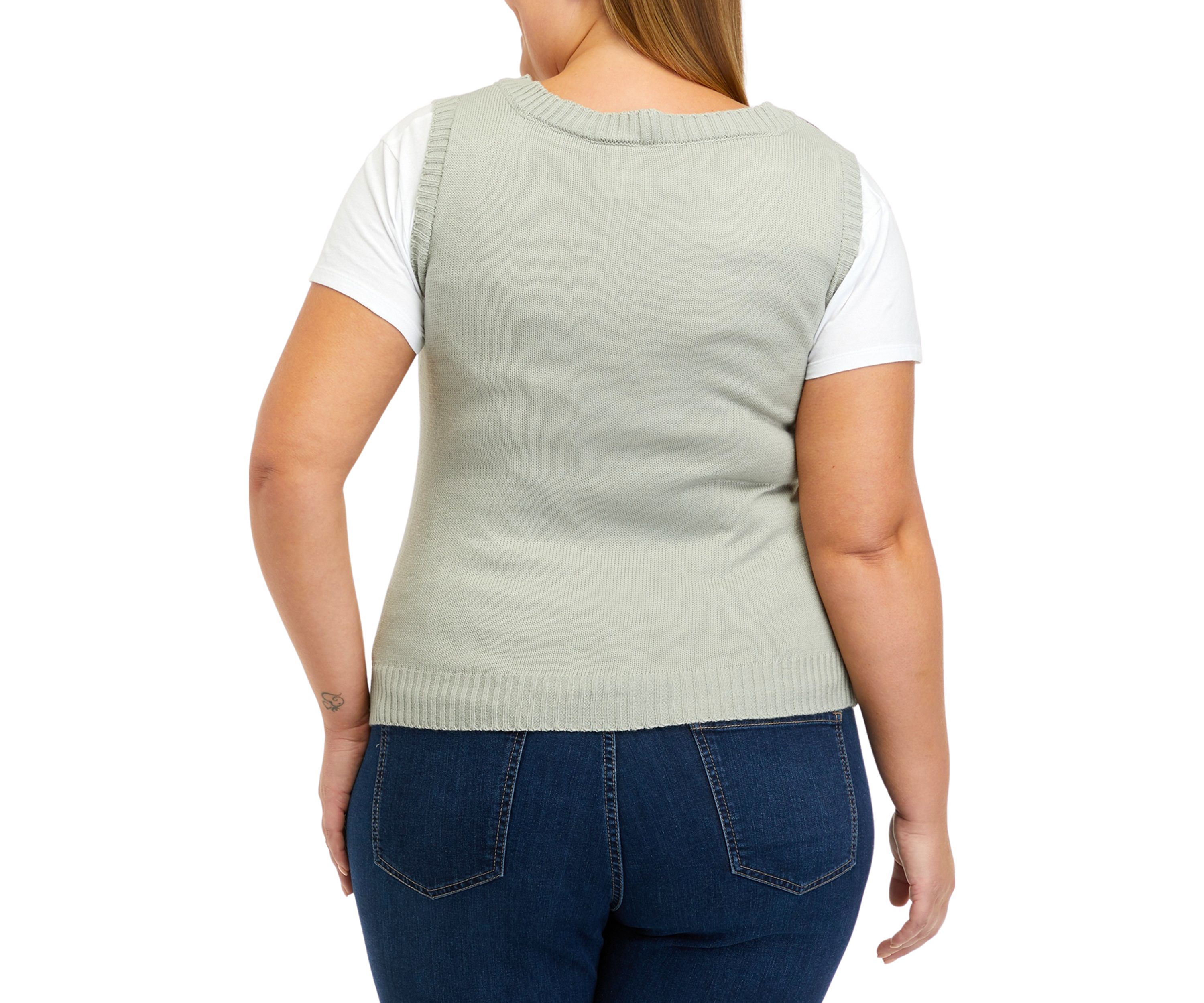 Plus Size Sleeveless Sweater Vest