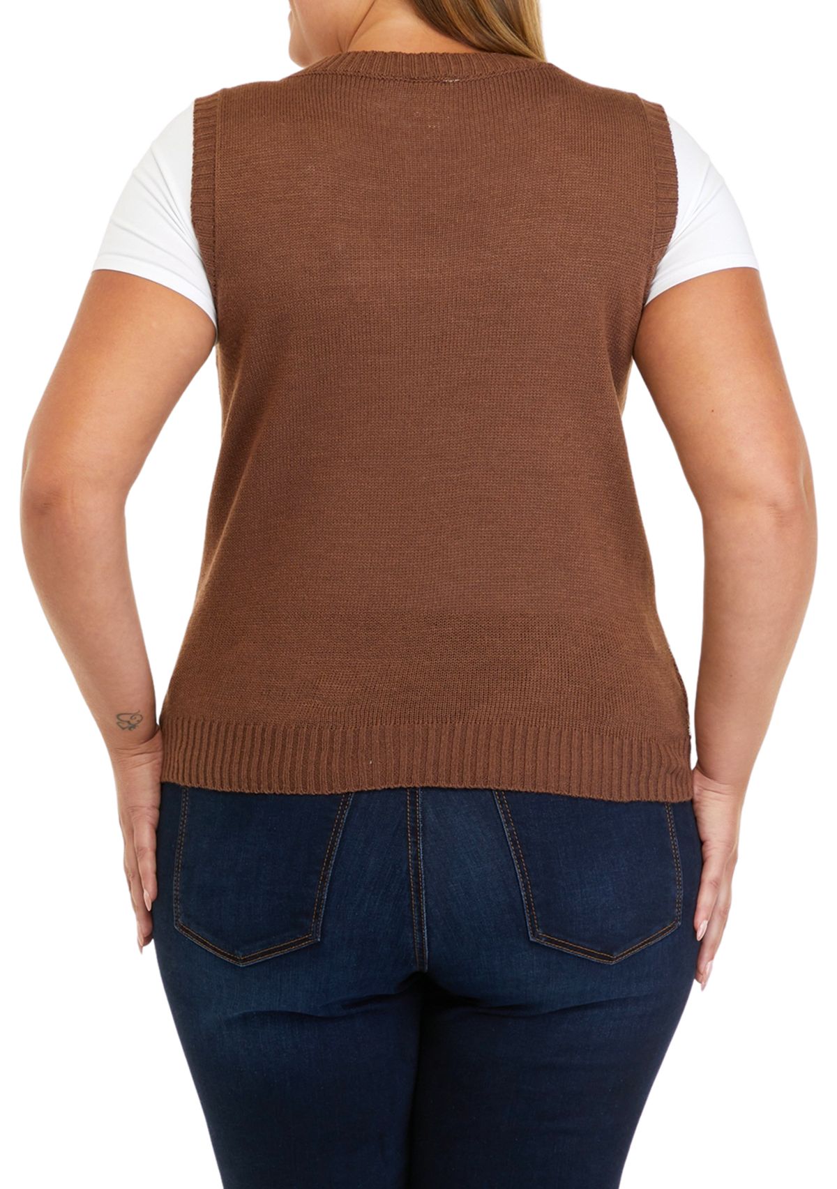 Plus Size Sleeveless Sweater Vest