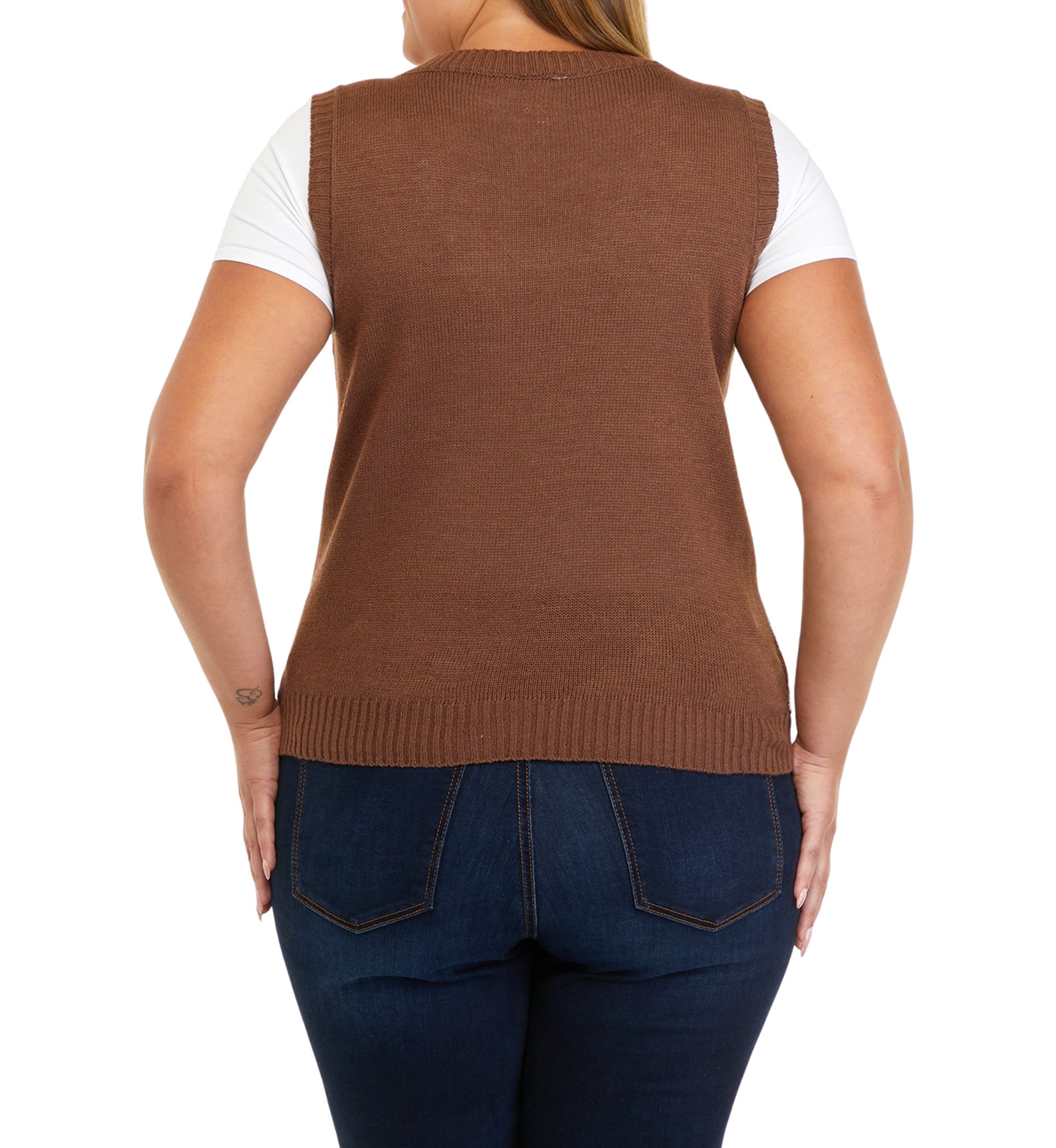 Plus Size Sleeveless Sweater Vest