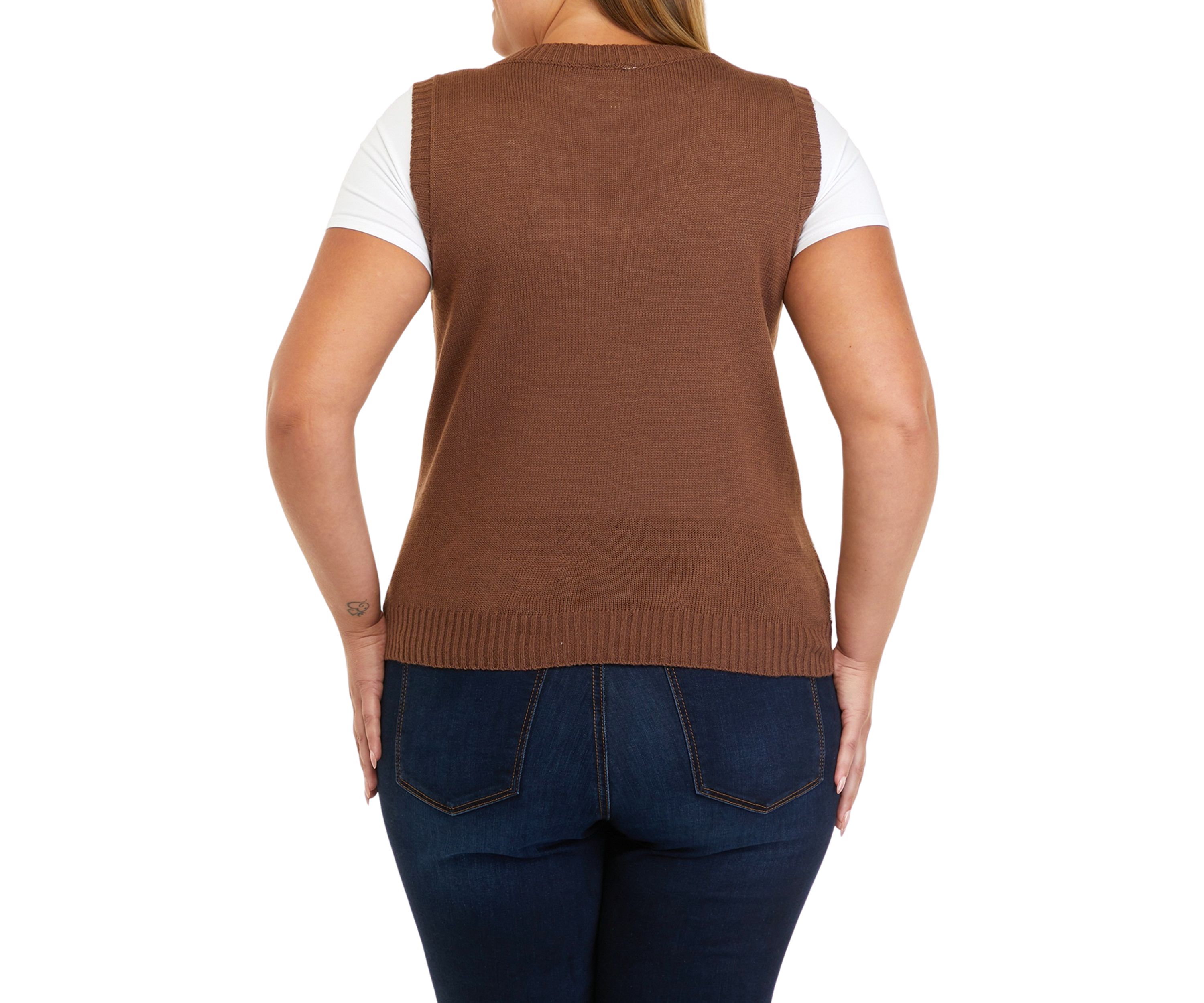 Plus Size Sleeveless Sweater Vest