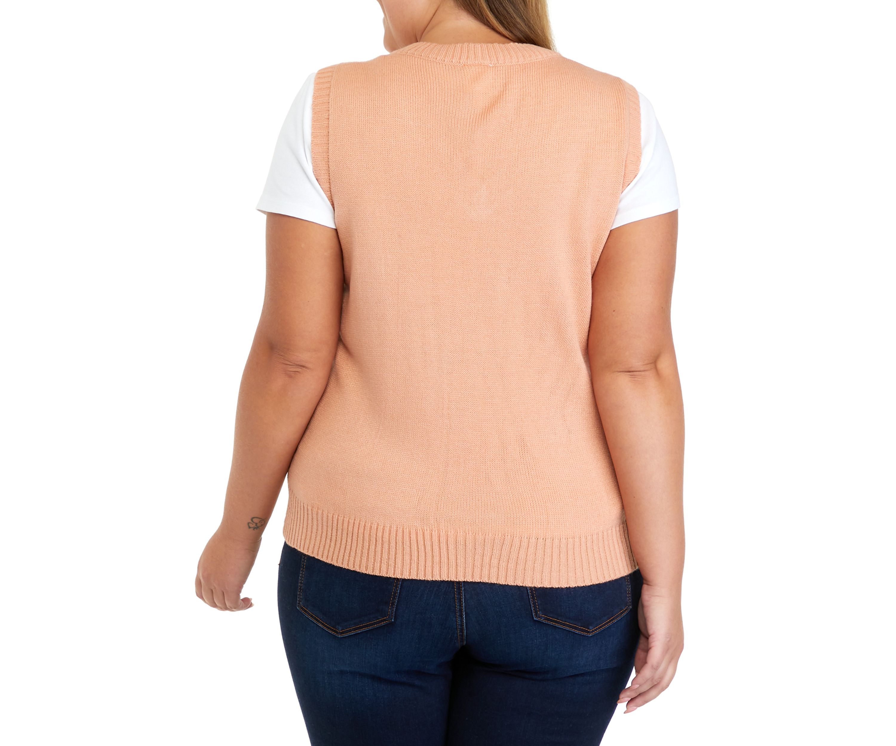 Plus Size Sleeveless Sweater Vest