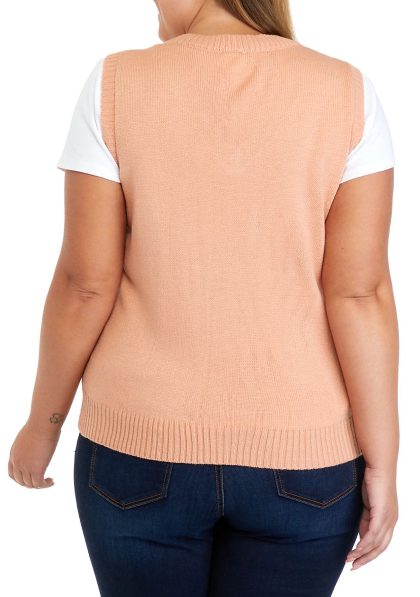 Plus Size Sleeveless Sweater Vest