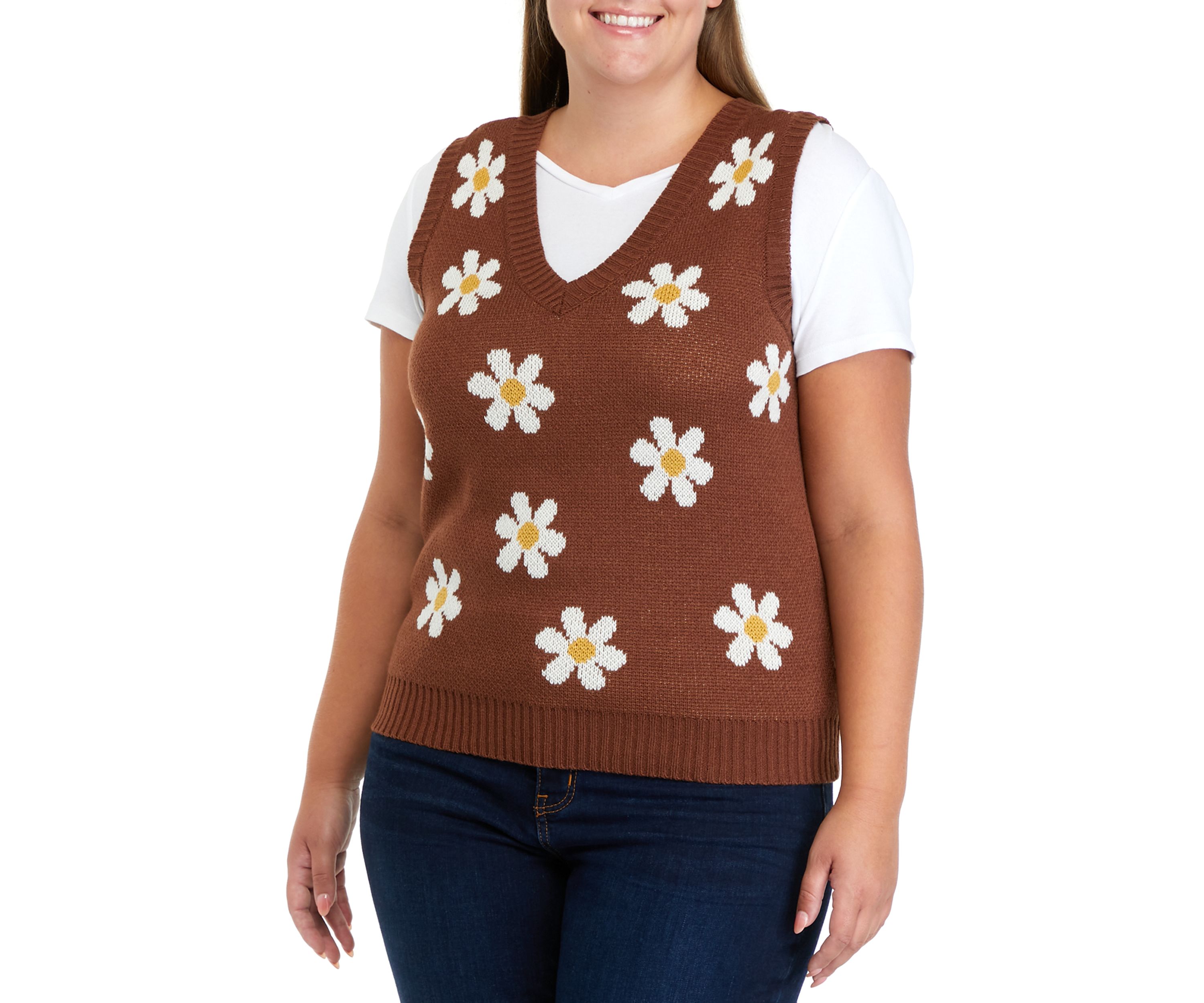 Plus Size Sleeveless Sweater Vest
