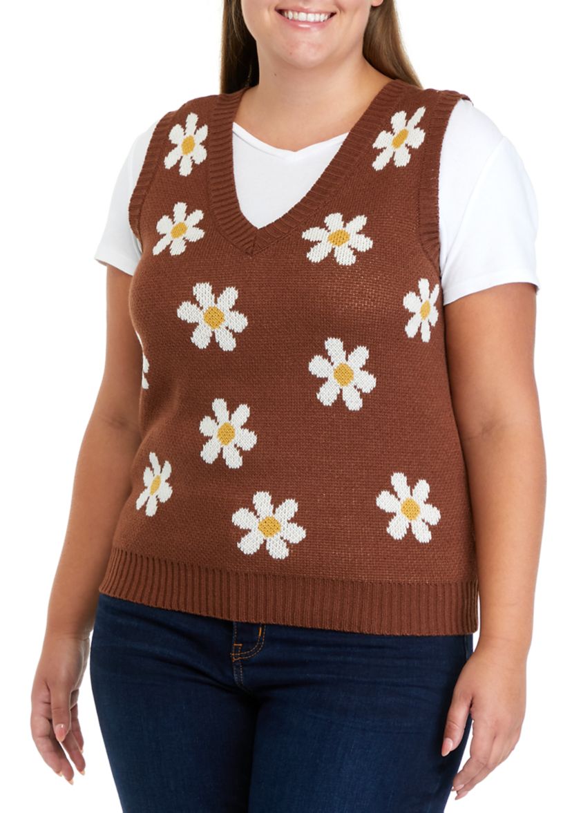 Plus Size Sleeveless Sweater Vest