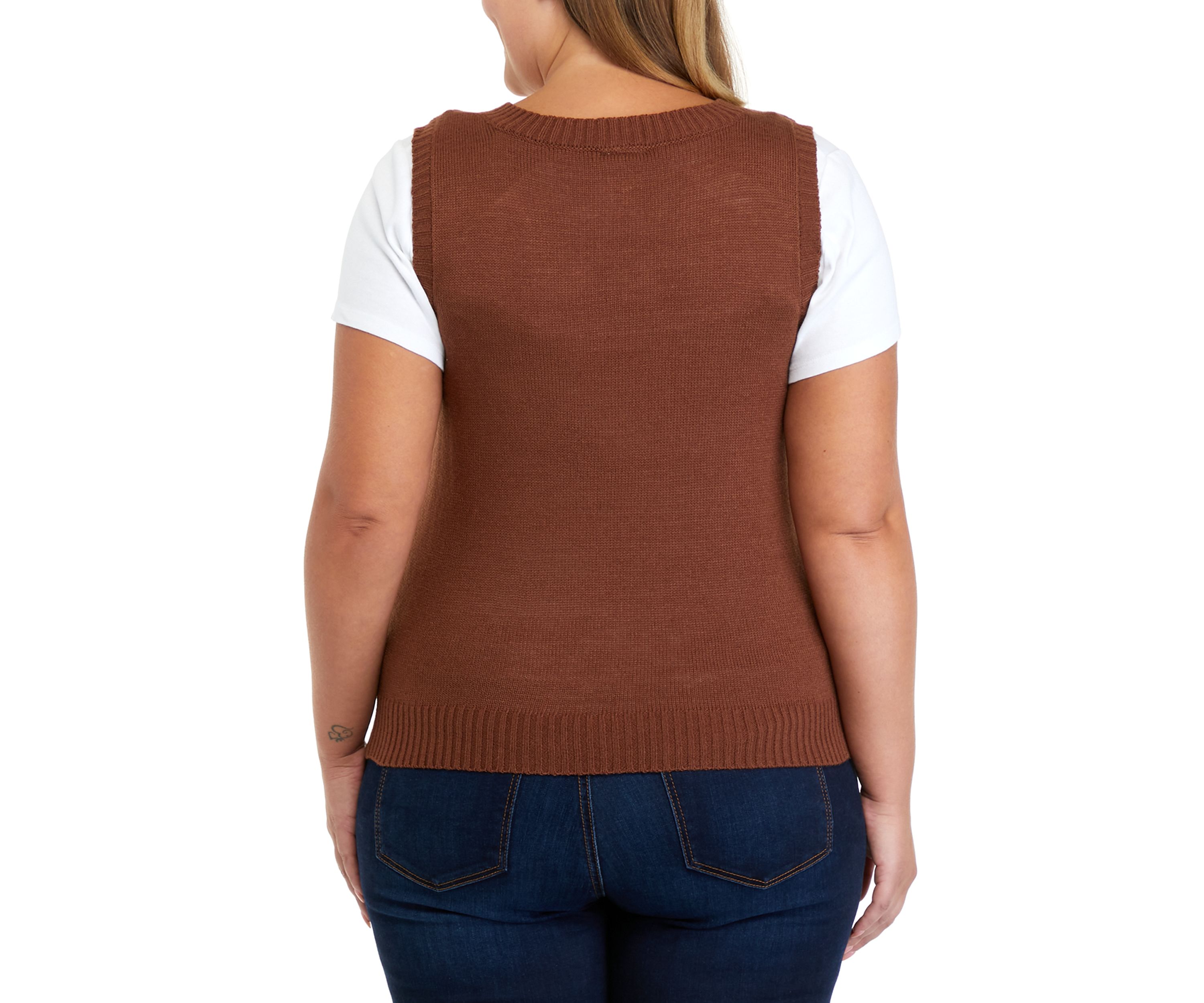 Plus Size Sleeveless Sweater Vest