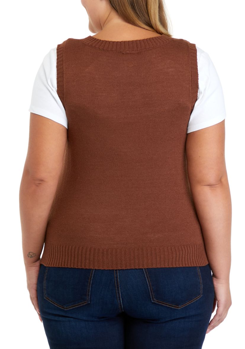 Plus Size Sleeveless Sweater Vest