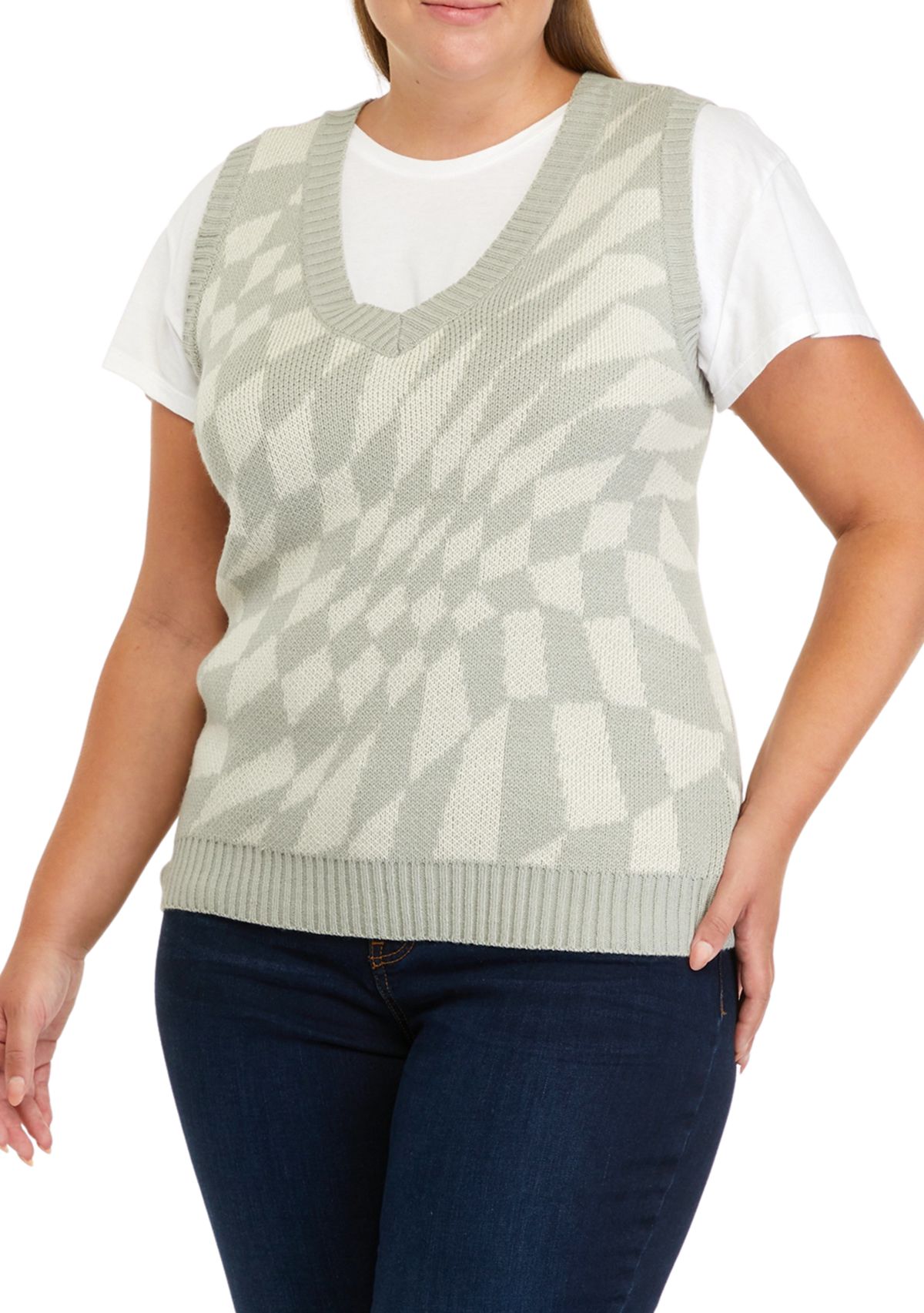 Plus Size Sleeveless Sweater Vest