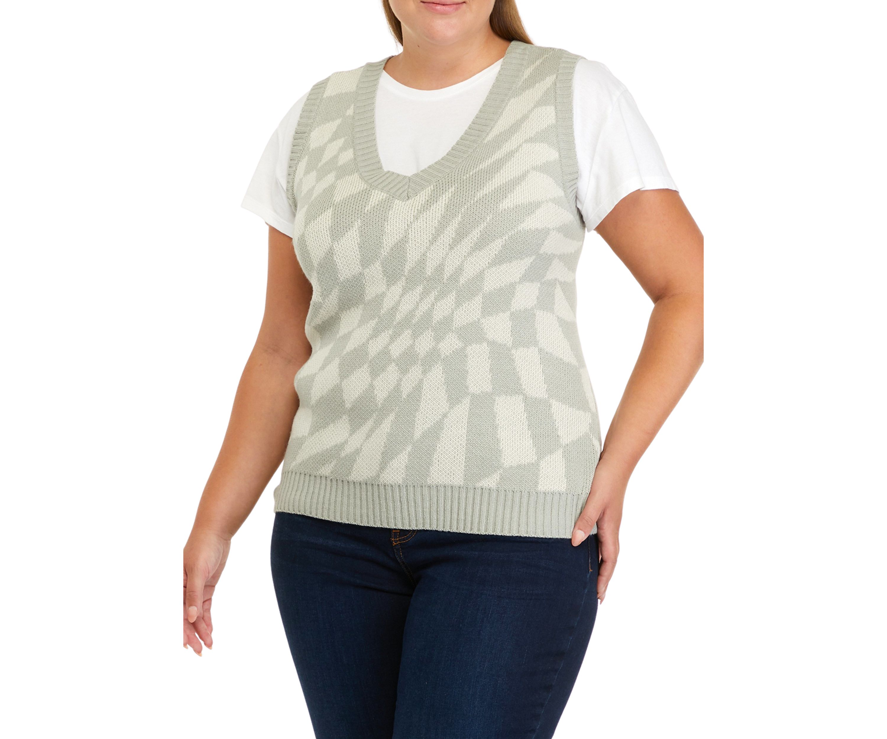 Plus Size Sleeveless Sweater Vest
