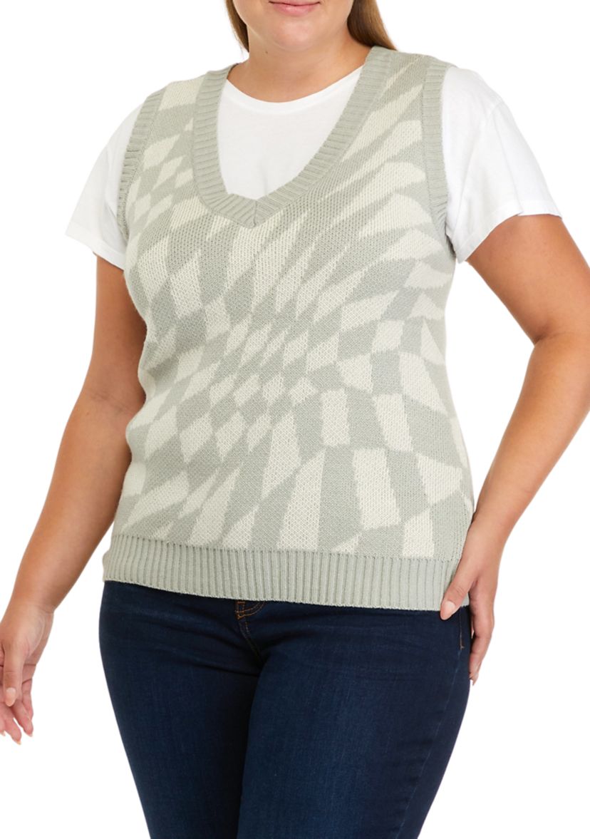 Plus Size Sleeveless Sweater Vest