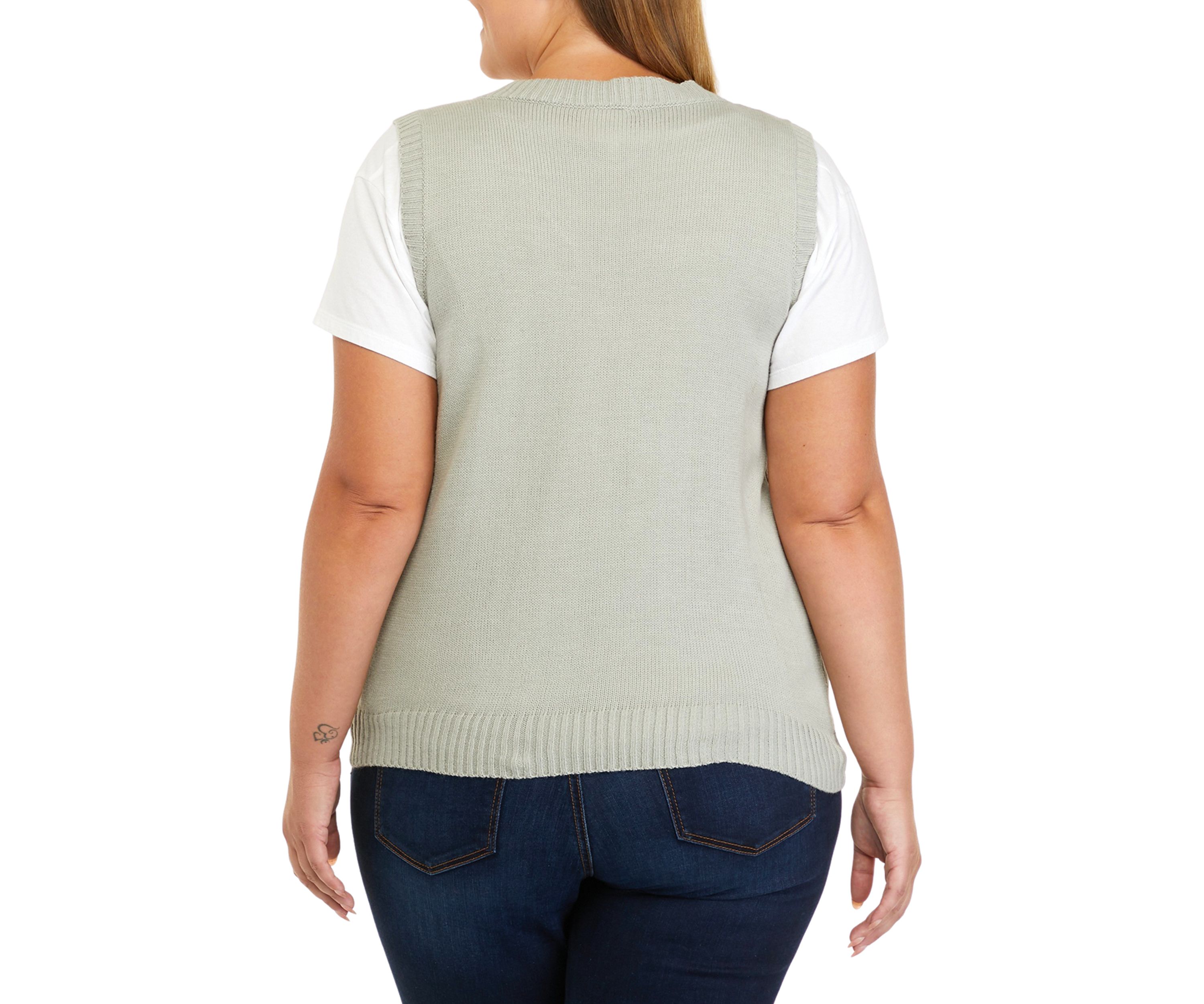 Plus Size Sleeveless Sweater Vest