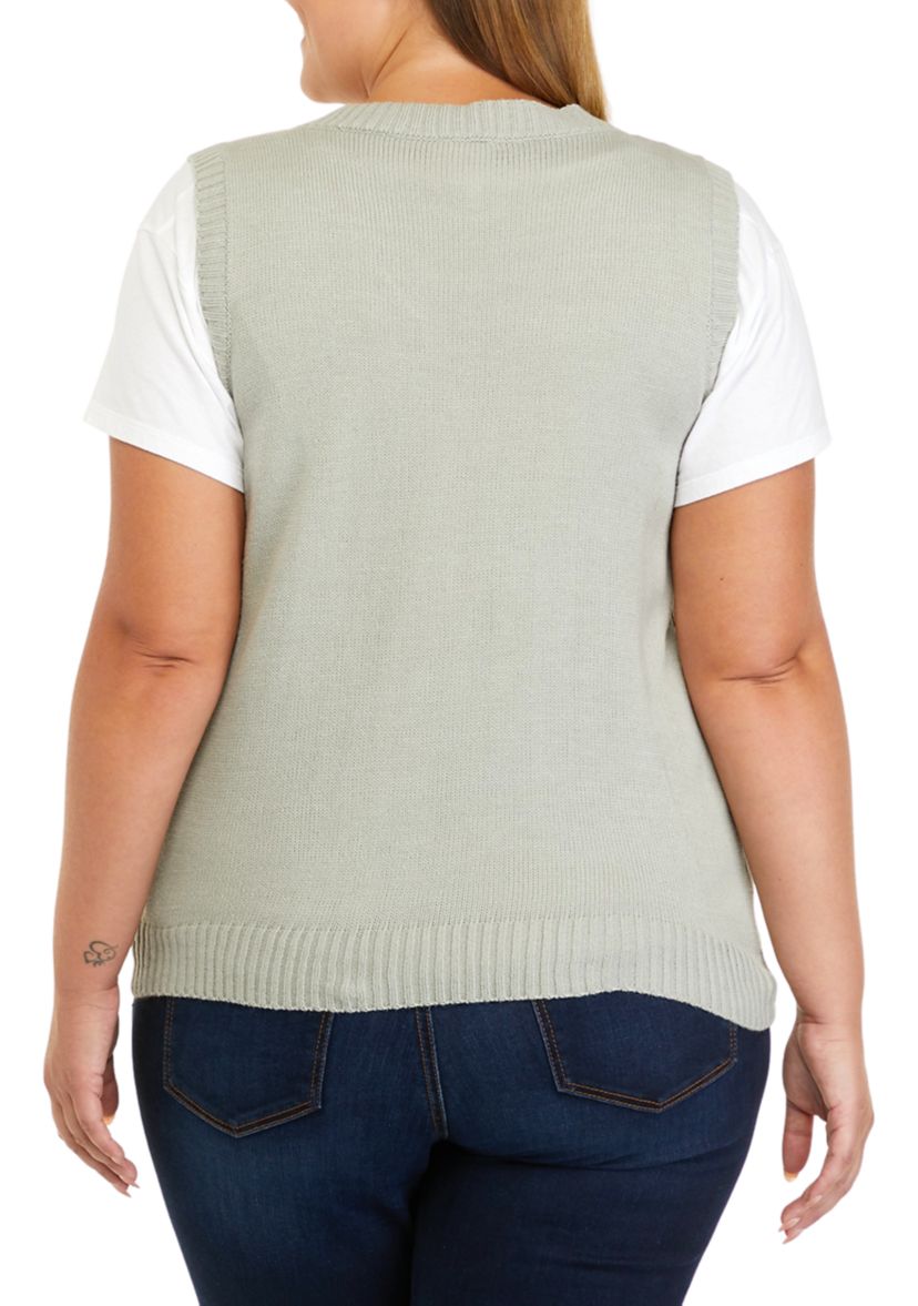 Plus Size Sleeveless Sweater Vest