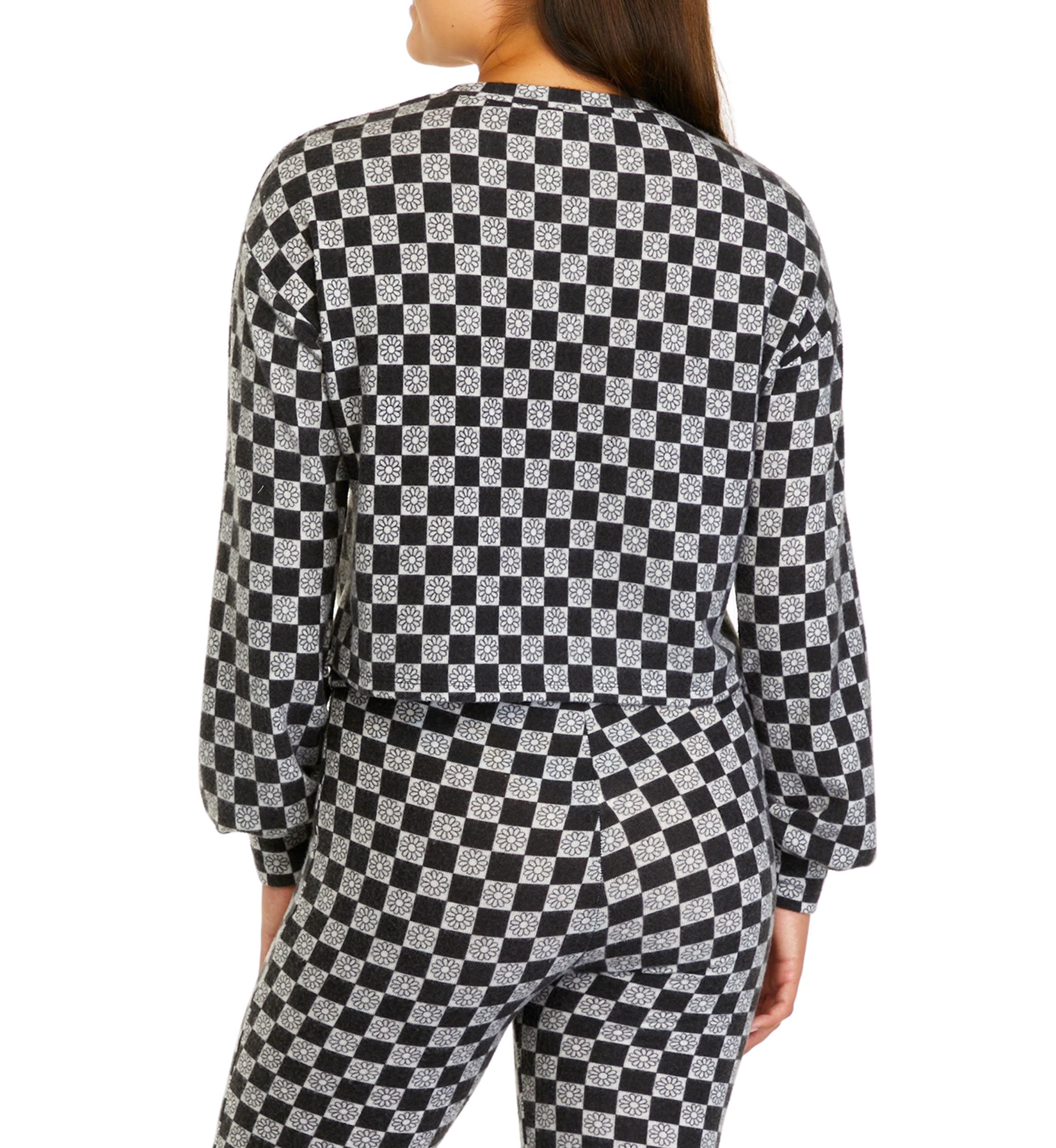 Juniors Long Blouson Sleeve Cropped Crew Neck Top