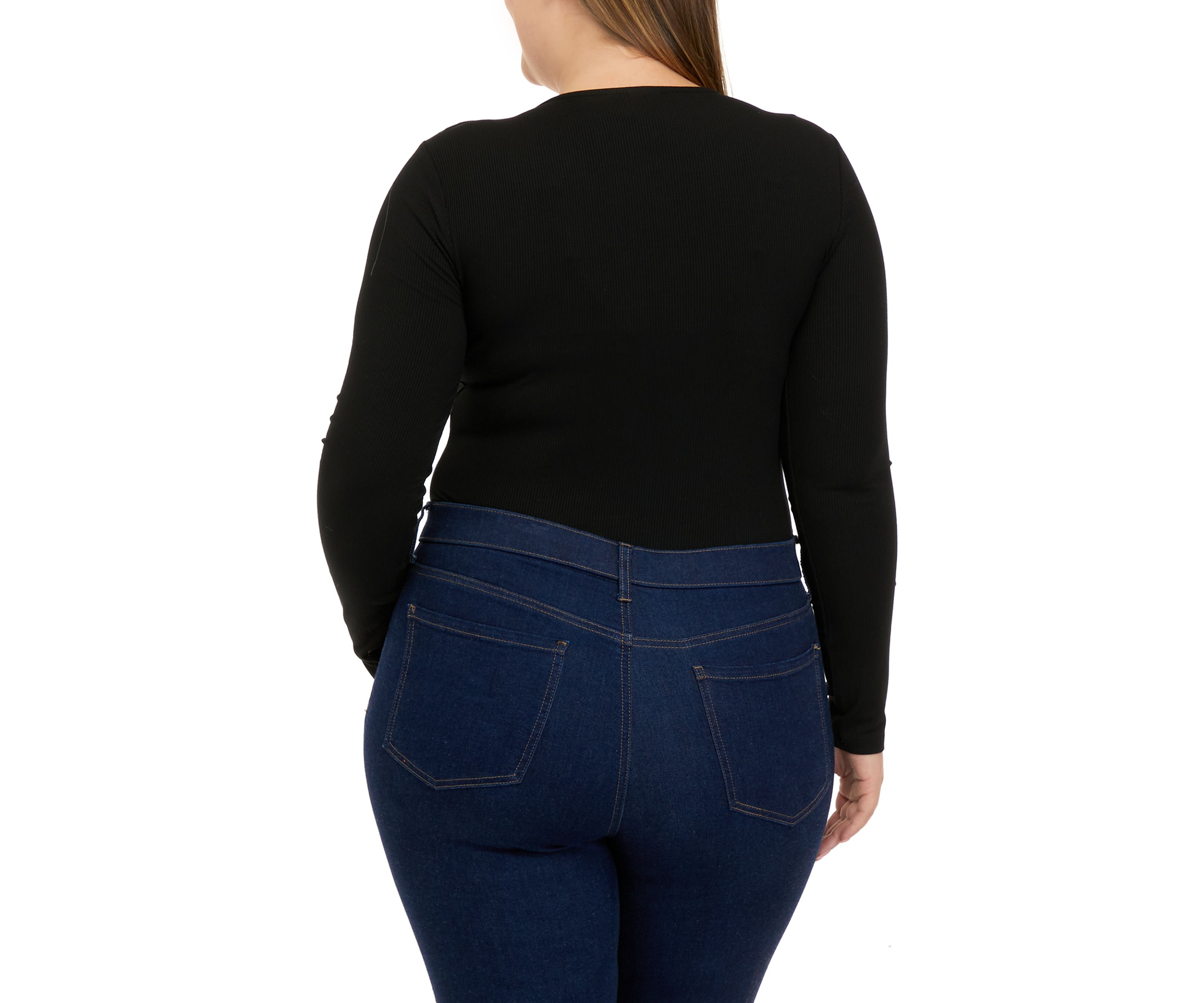 Plus Size Long Sleeve Crew Neck Bodysuit