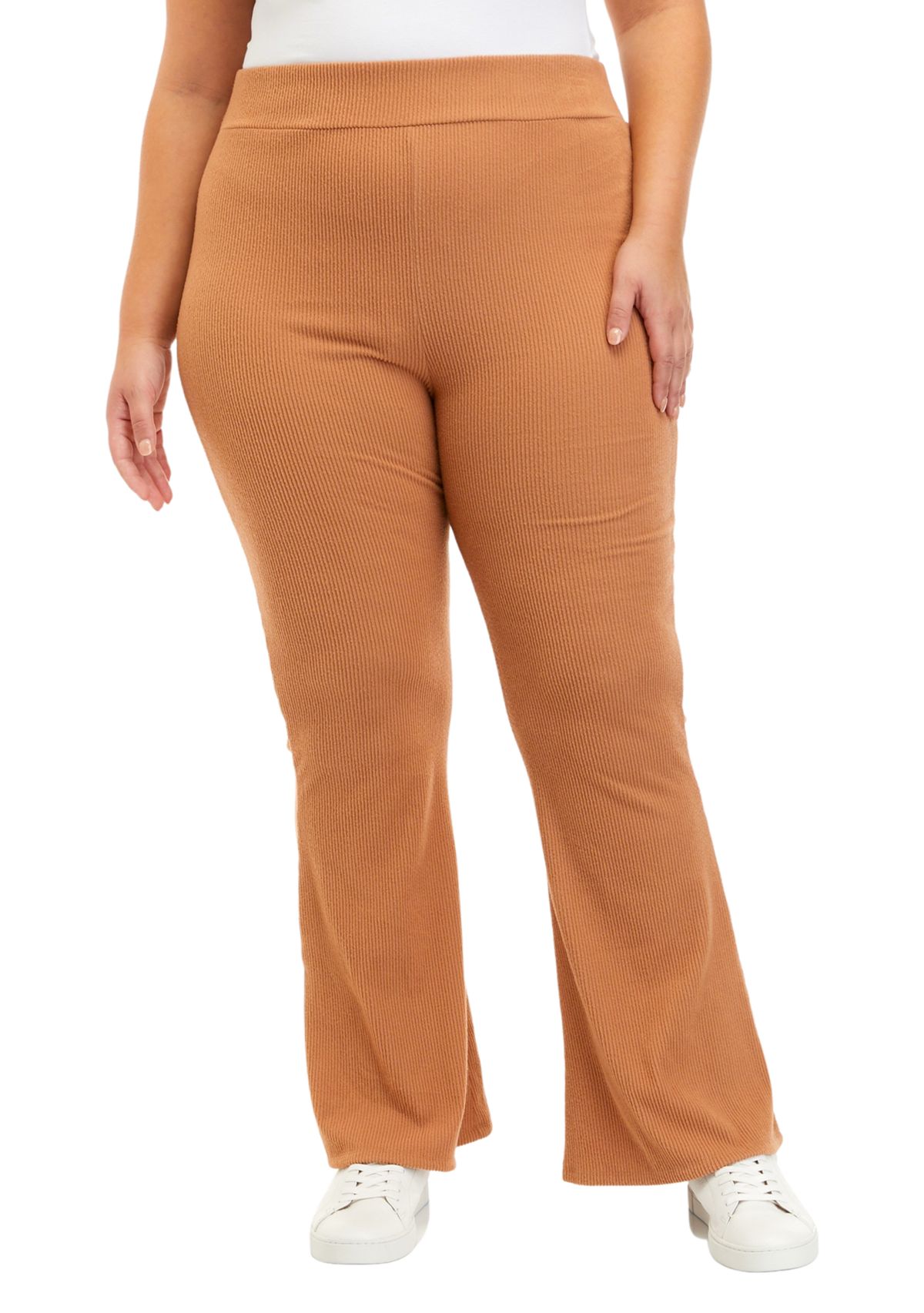 Plus Size Hacci Flare Pants