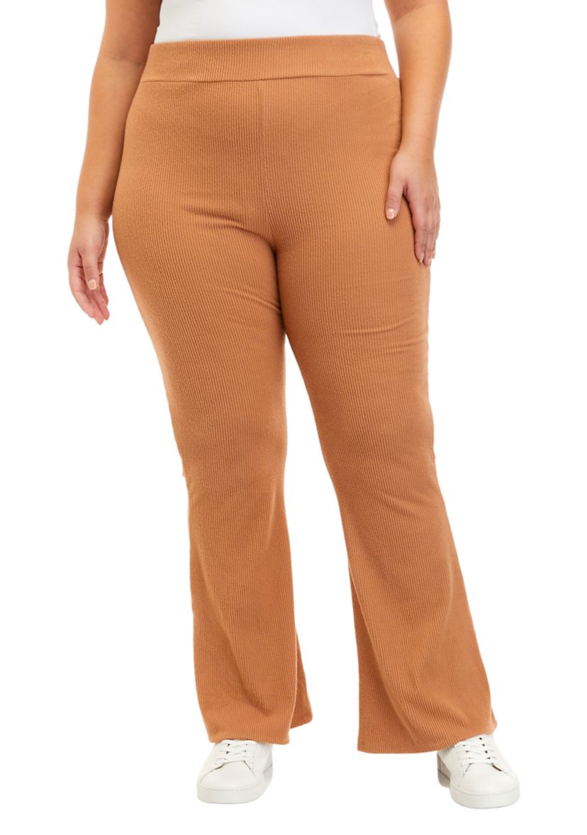 Plus Size Hacci Flare Pants