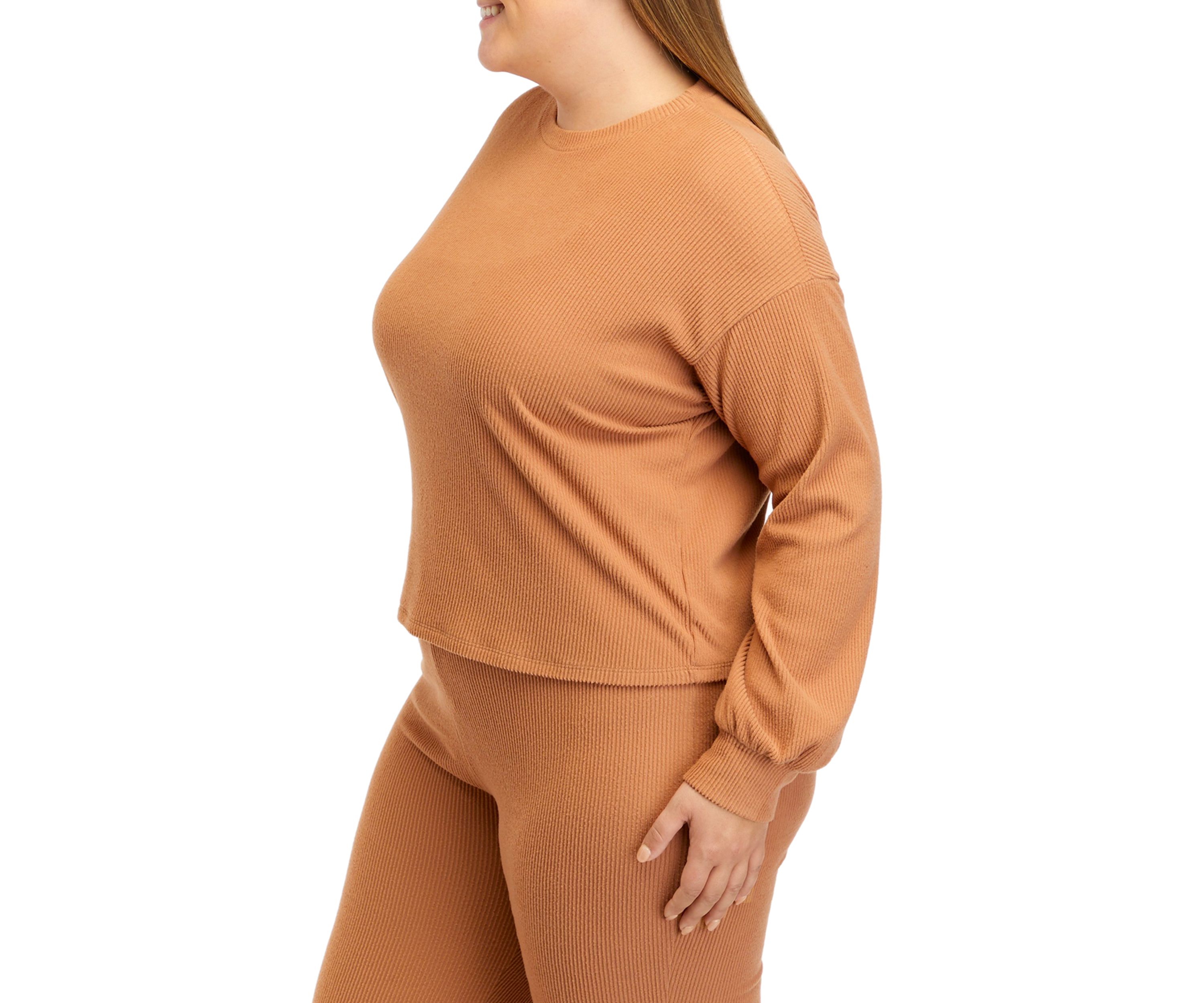 Plus Size Long Sleeve Hacci Top