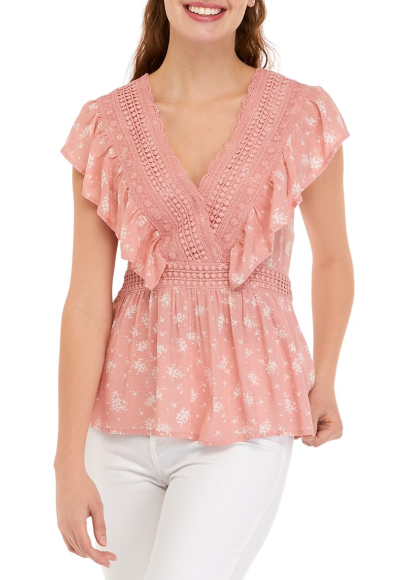 Flutter Sleeve Peplum Top