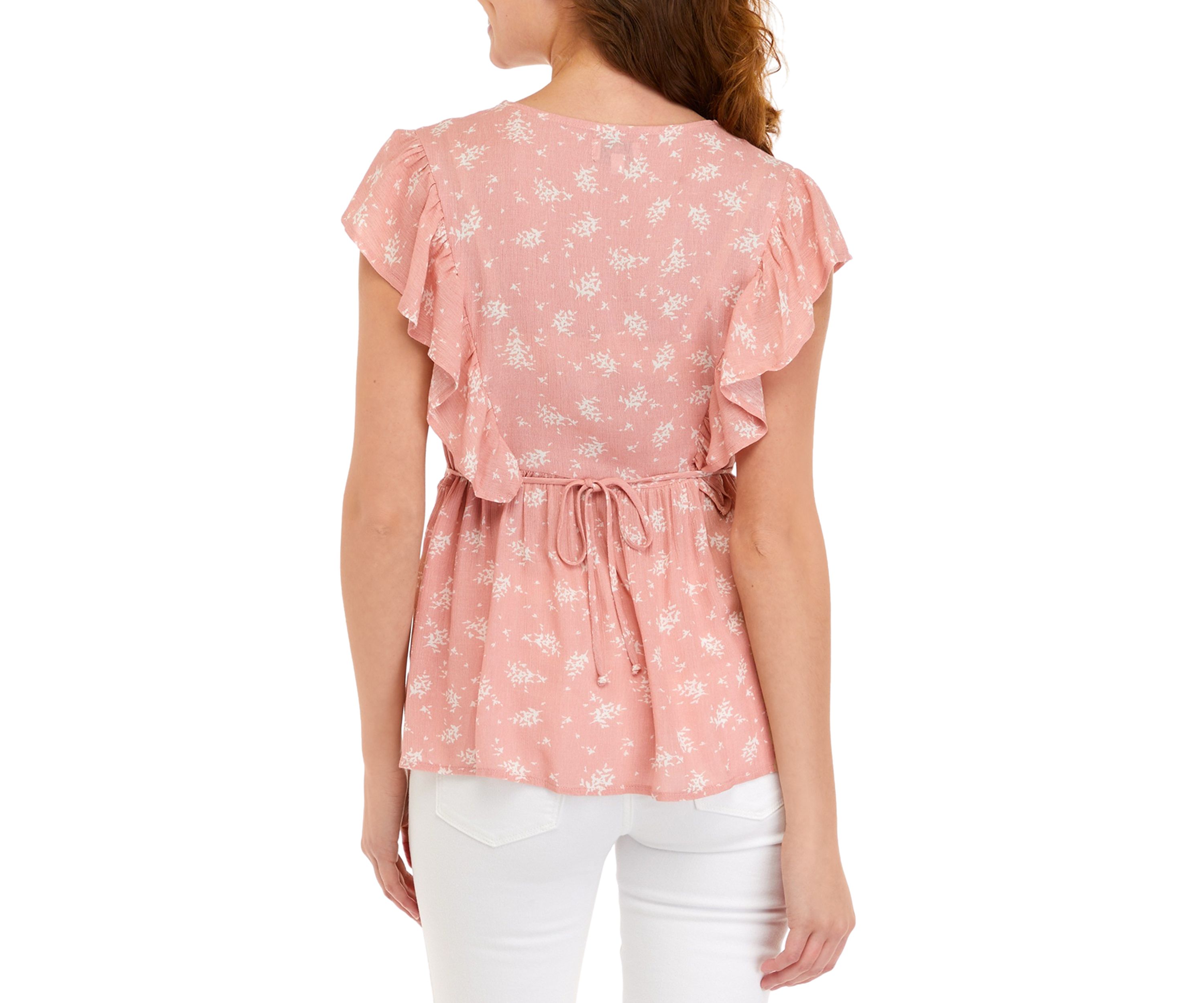 Flutter Sleeve Peplum Top