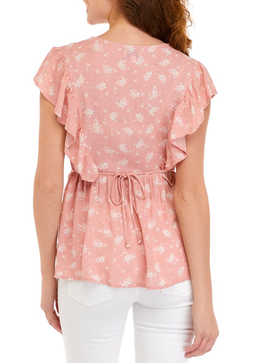 Flutter Sleeve Peplum Top