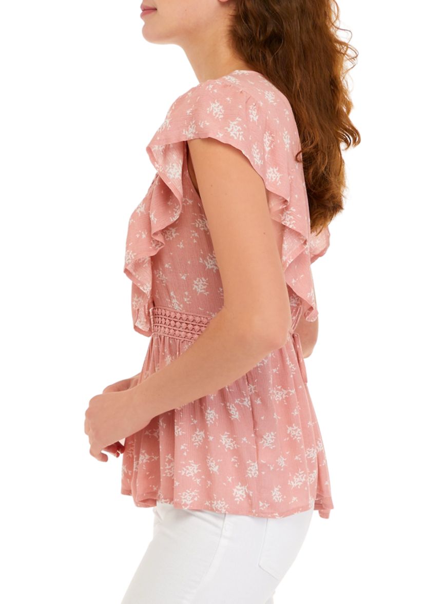 Flutter Sleeve Peplum Top