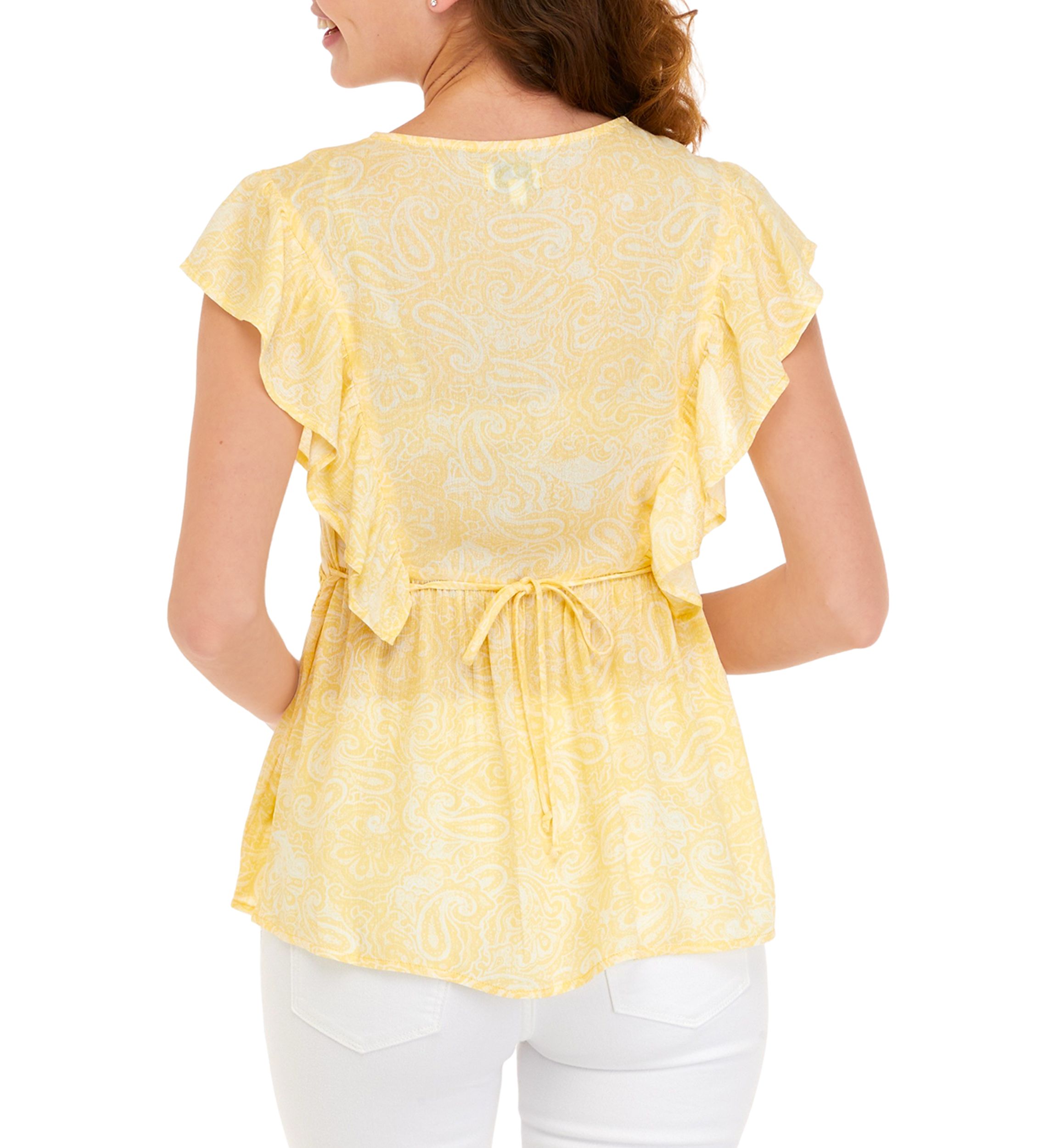 Flutter Sleeve Peplum Top