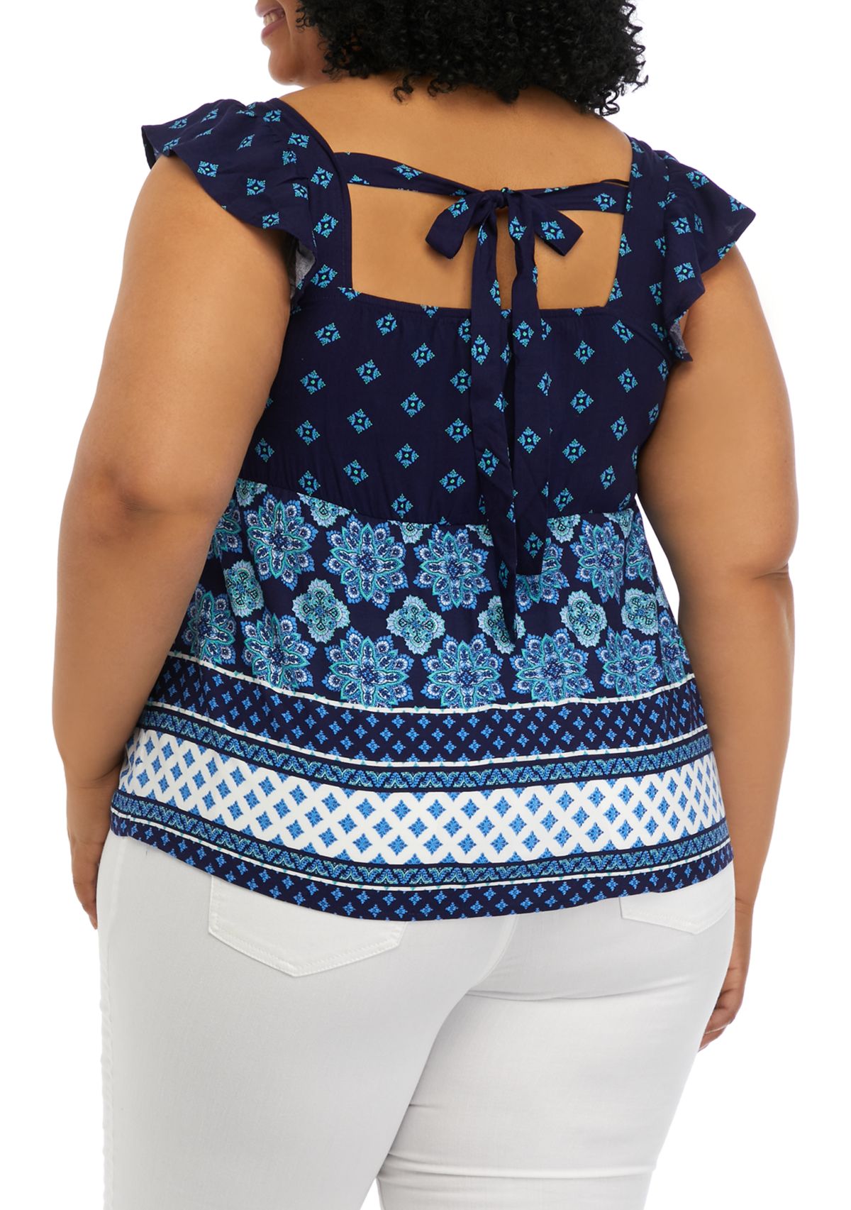 Plus Size Short Flutter Sleeve Cinched Bust Peplum Top