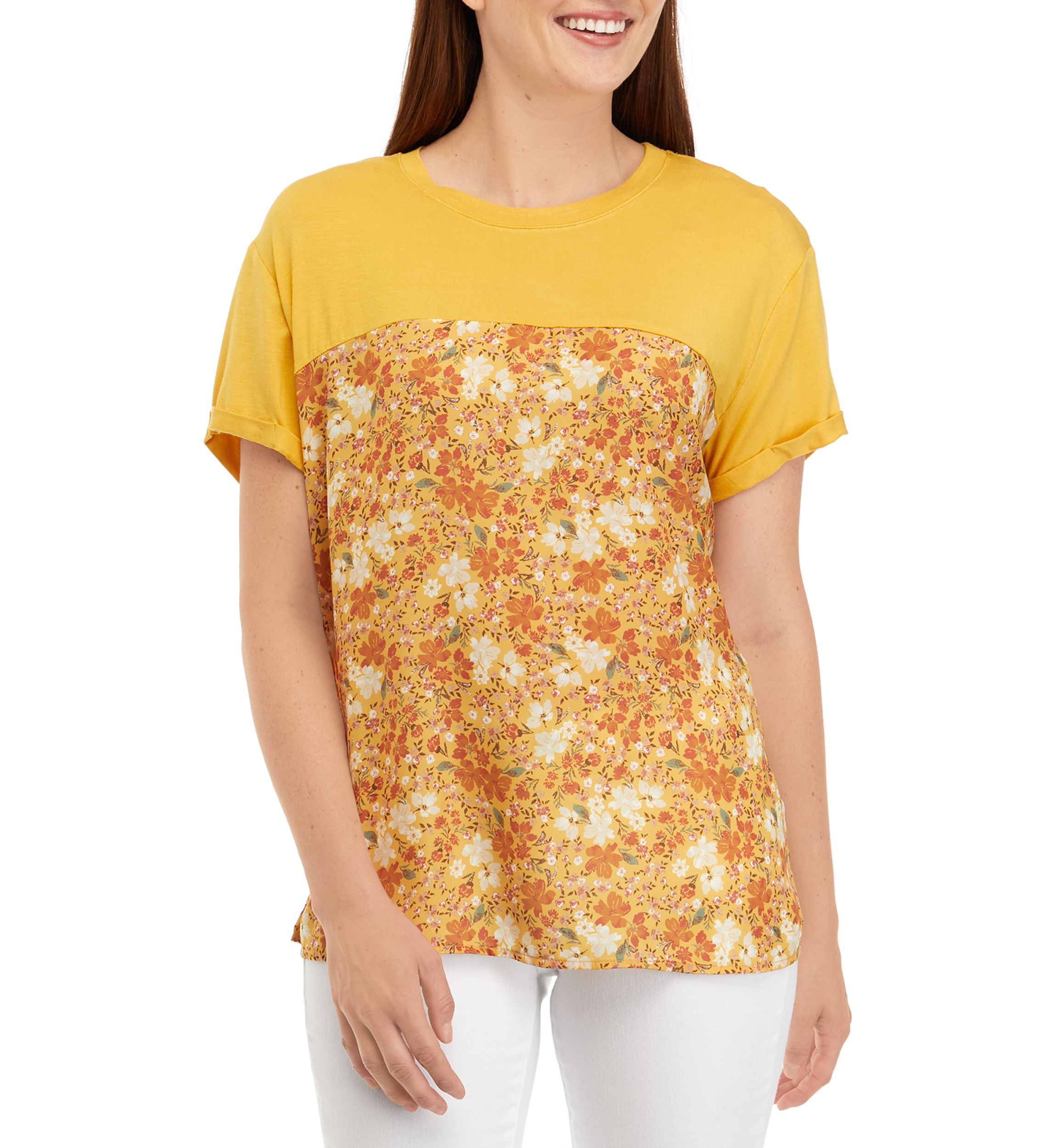 Juniors Floral Printed T-Shirt