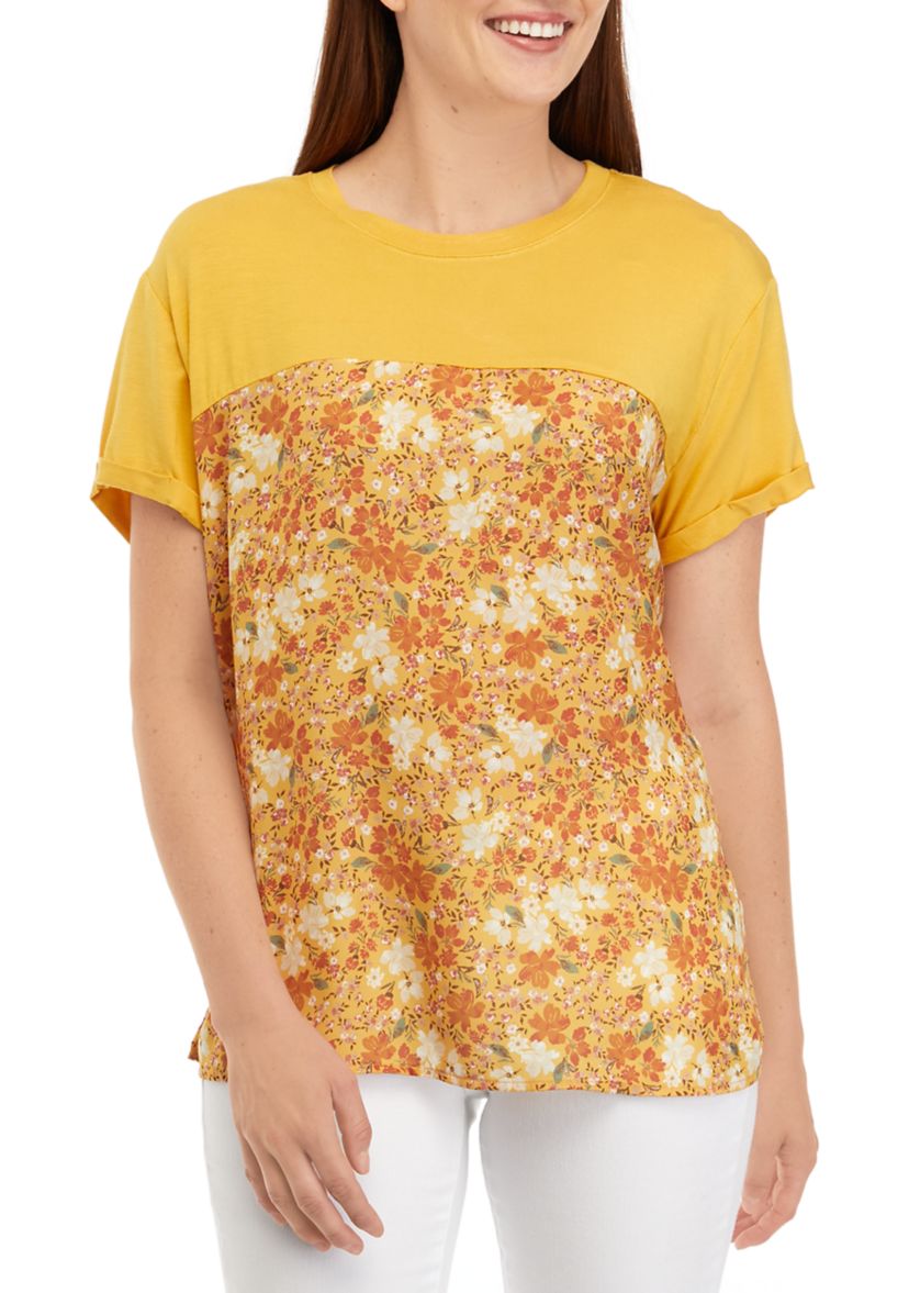 Juniors Floral Printed T-Shirt