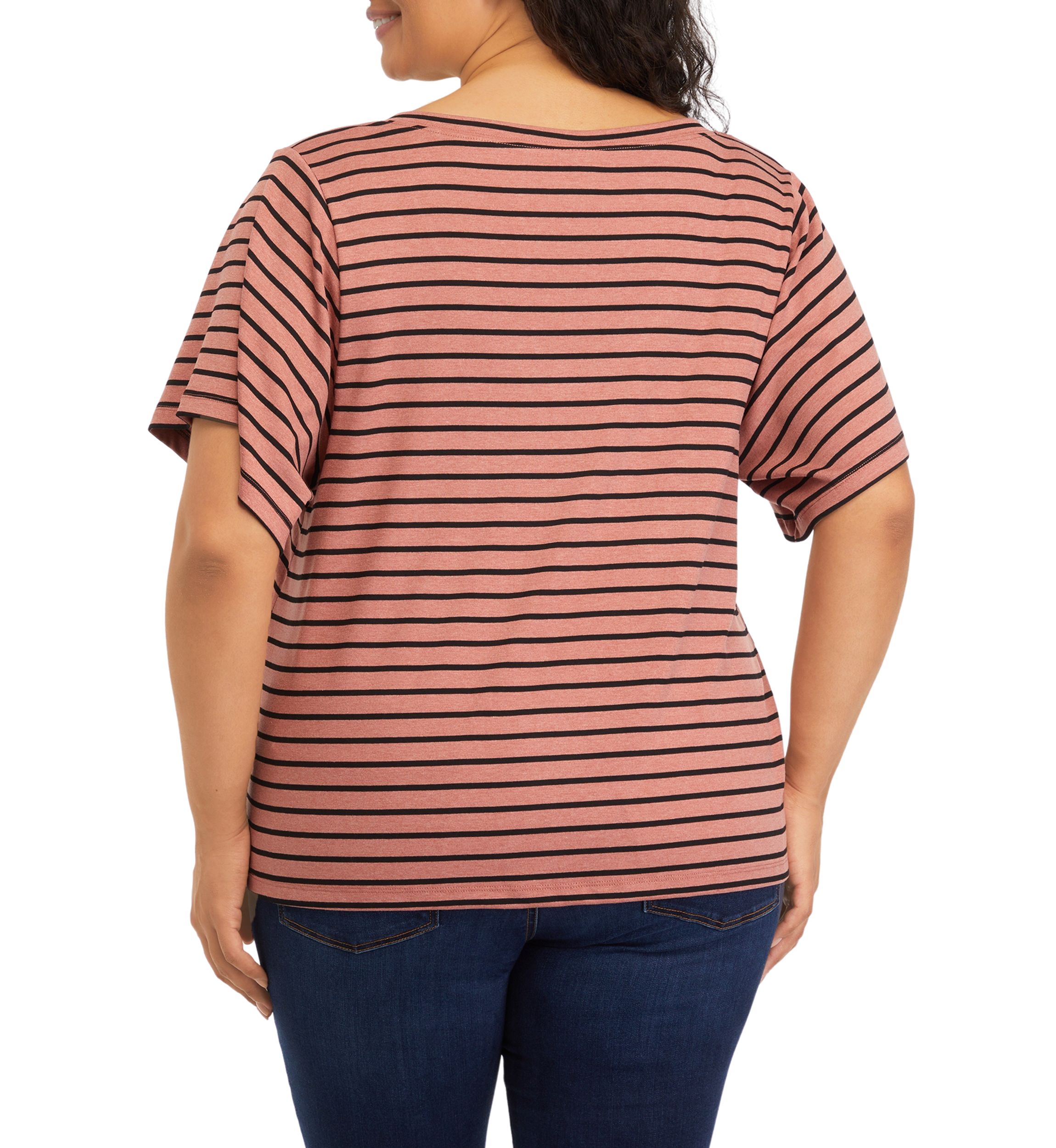 Plus Size Deconstructed Sleeves V-Neck T-Shirt