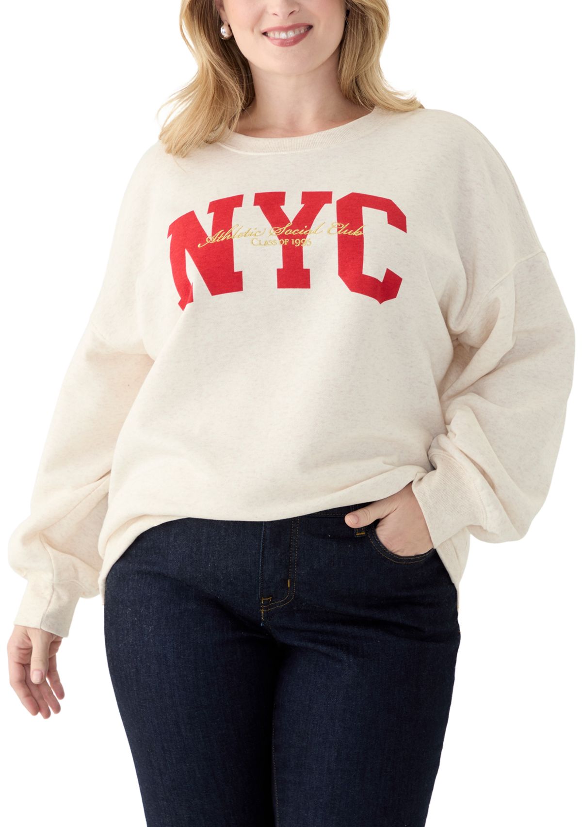 Plus Size NYC Crew Neck Sweatshirt