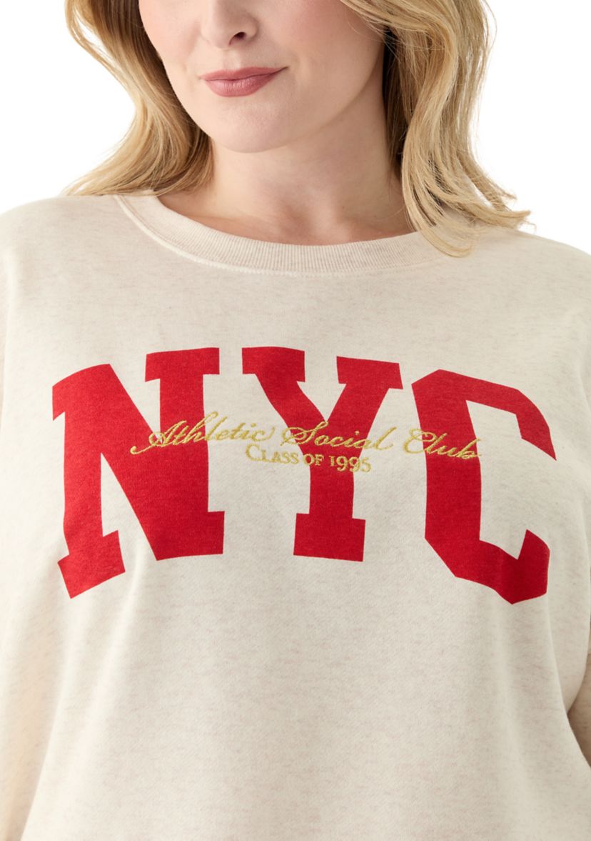Plus Size NYC Crew Neck Sweatshirt
