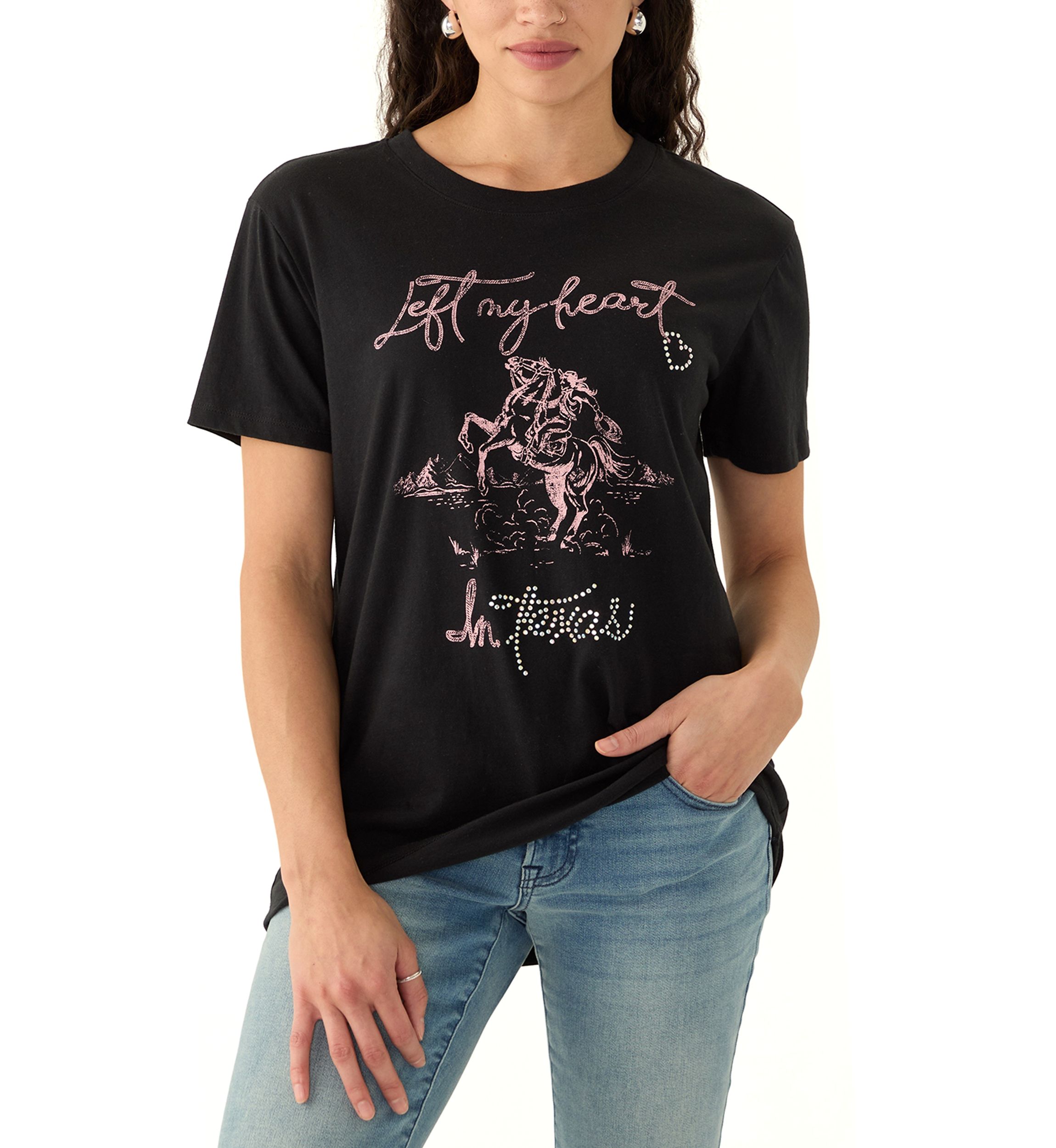 Womens I Left My Heart in Texas Graphic T-Shirt