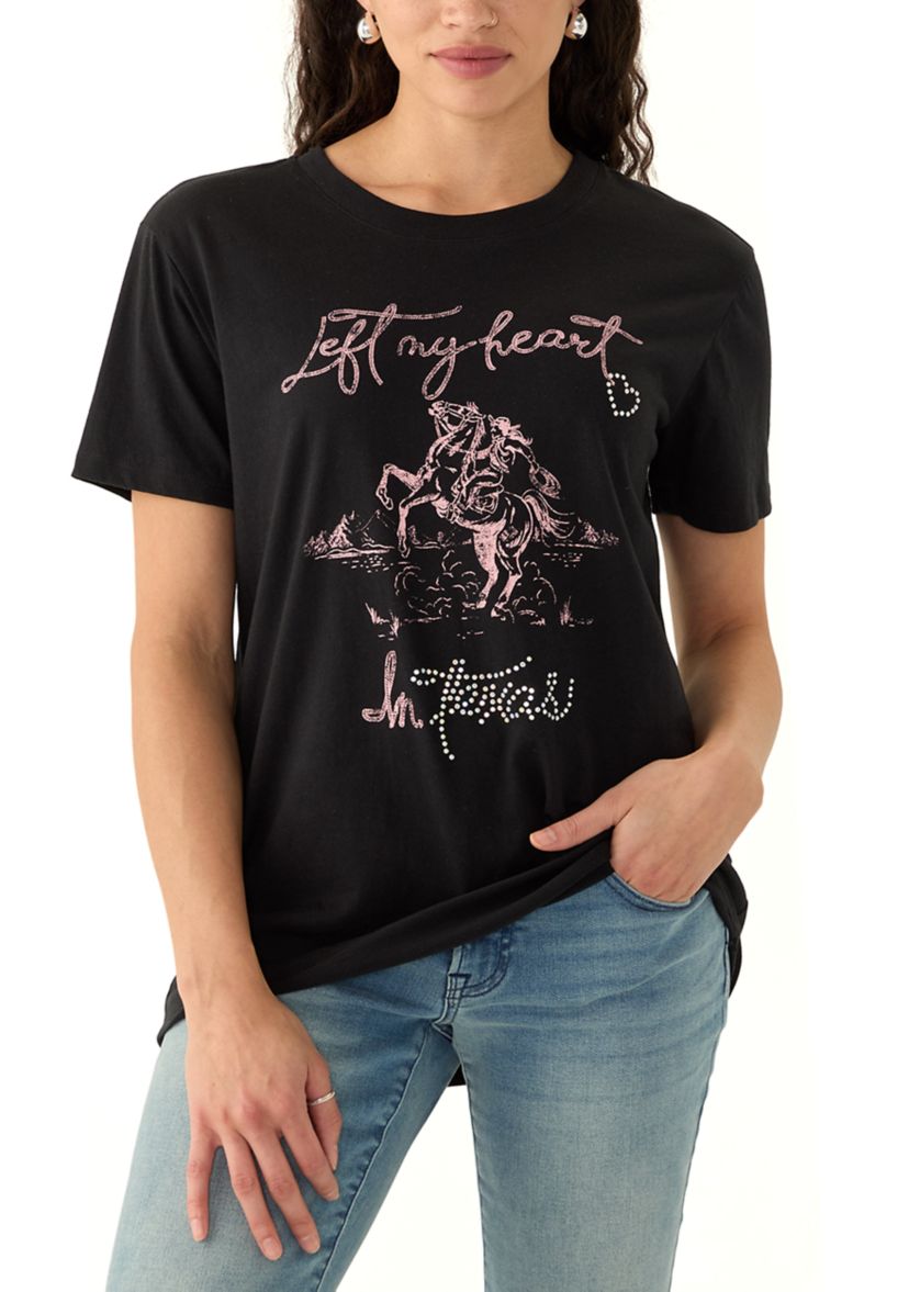 Womens I Left My Heart in Texas Graphic T-Shirt
