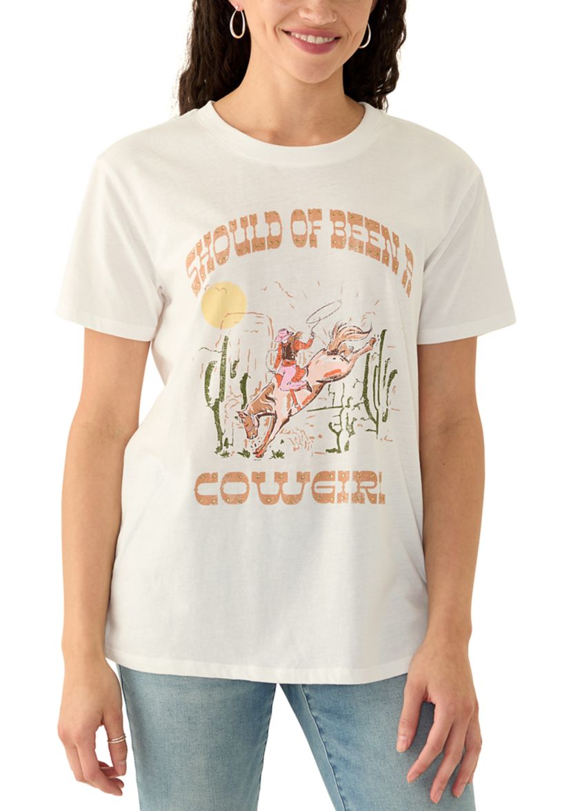 Womens Shoulda Been a Cowgirl Graphic T-Shirt