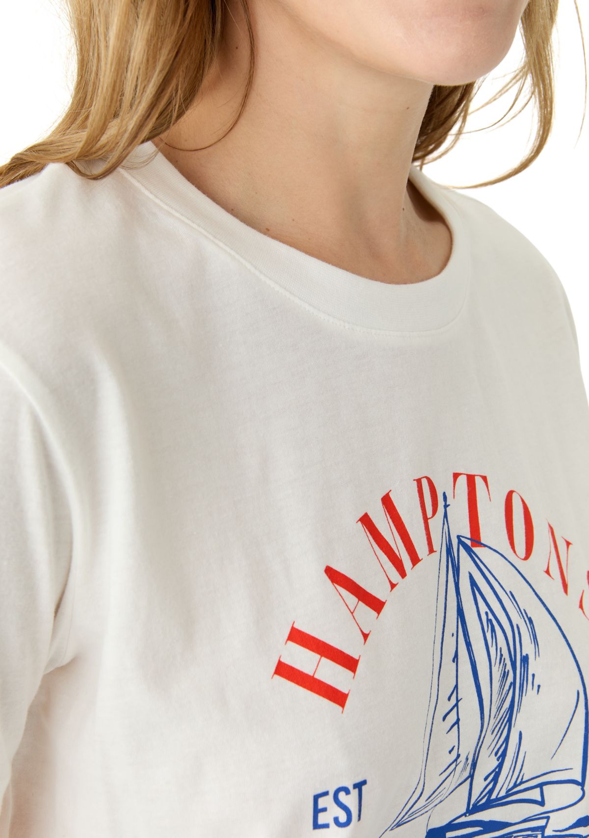 Womens Hamptons Yacht Club Oversized Graphic T-Shirt