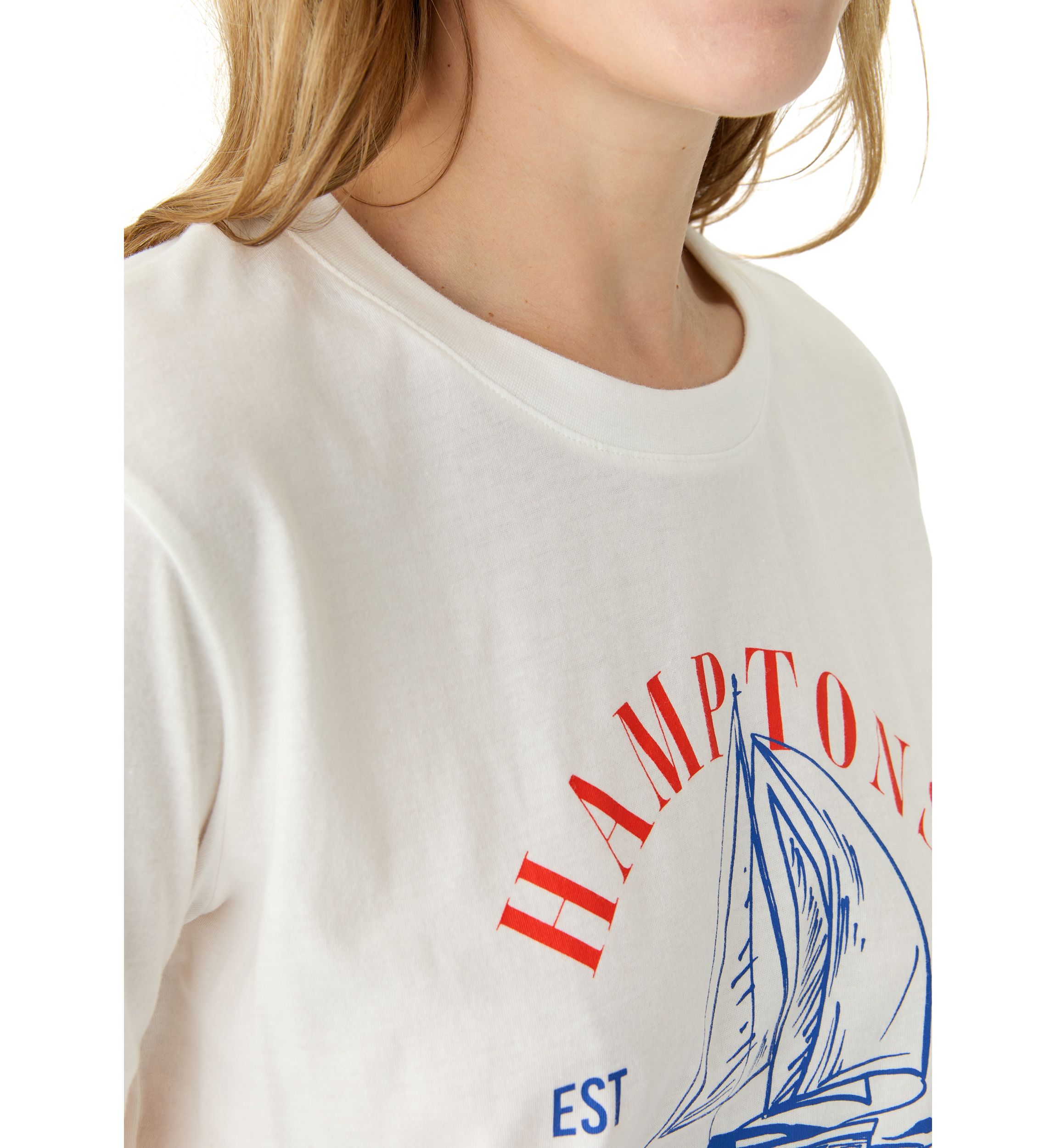 Womens Hamptons Yacht Club Oversized Graphic T-Shirt