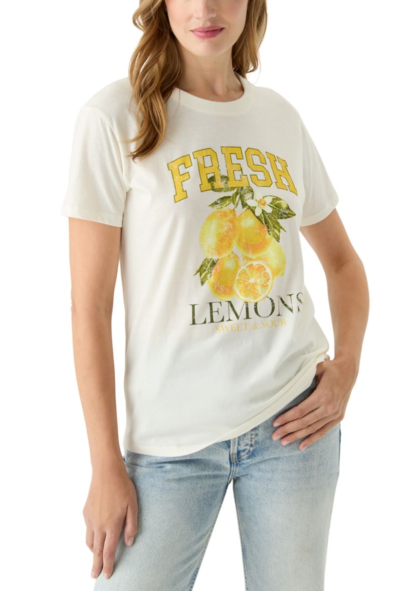 Womens Fresh Lemons Oversized Graphic T-Shirt